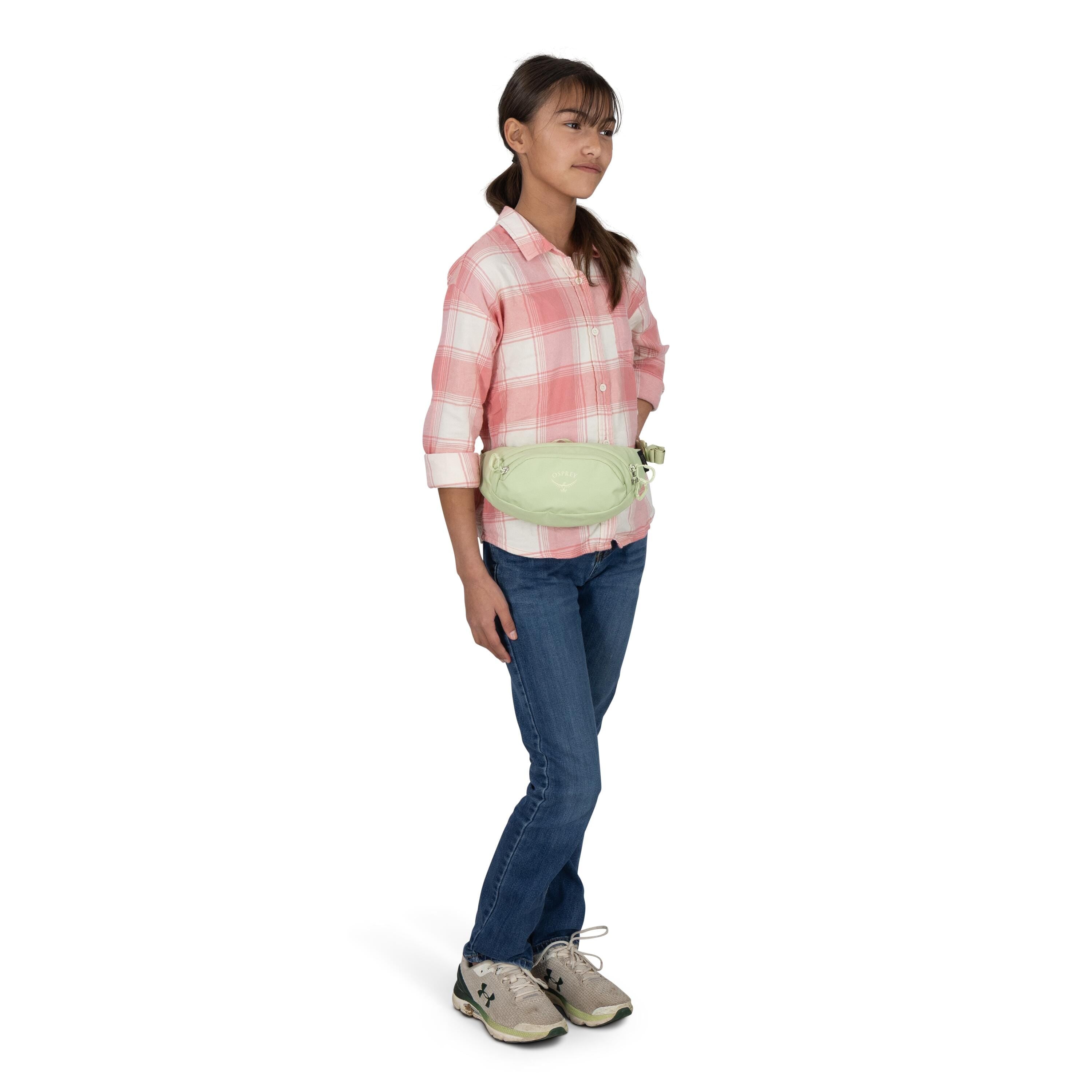Osprey Daylite Mini Waist Pack 1L in Pistachio Green — lifestyle