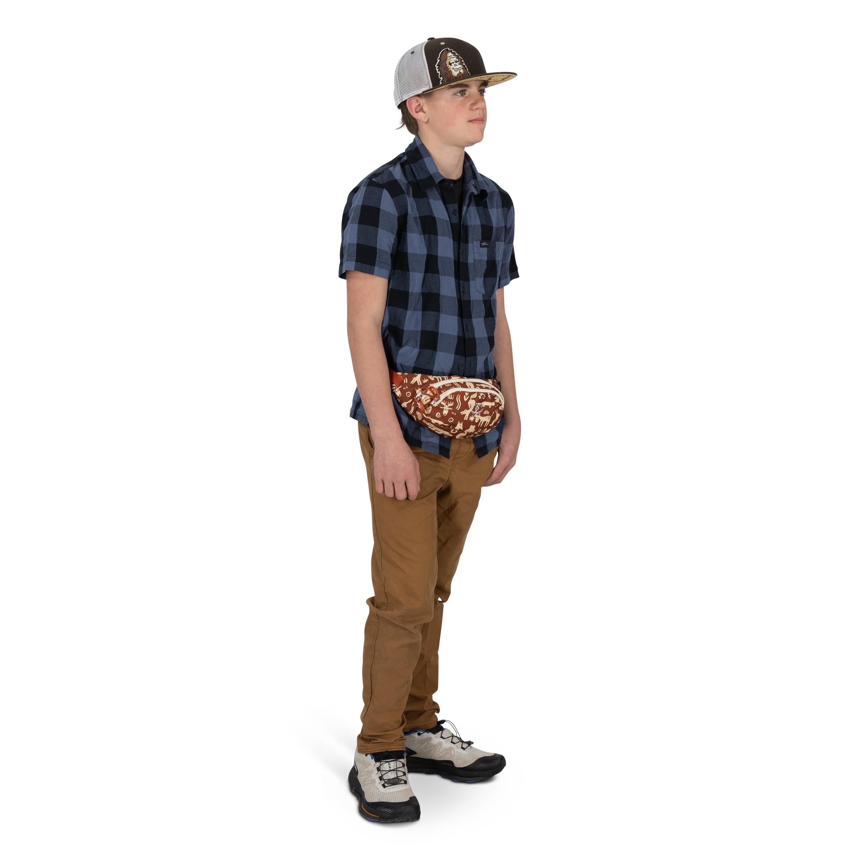 Osprey Daylite Mini Waist Pack 1L in Archaic Wilds Print Umber — lifestyle 2