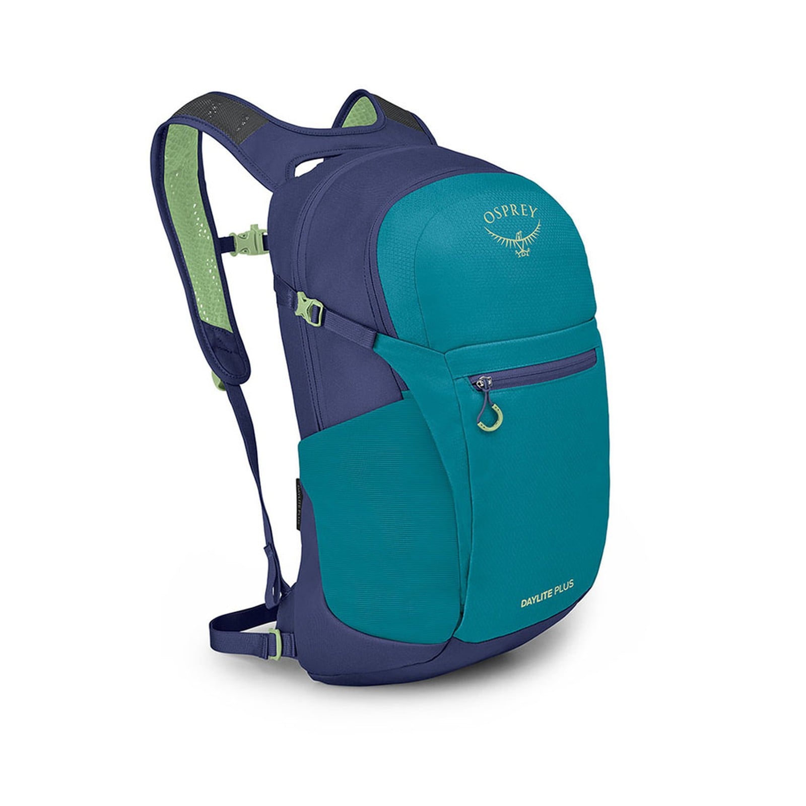 Osprey Daylite Plus Backpack 20L in Blue Spikemoss/Alkaline — front view # color_Blue Spikemoss/Alkaline