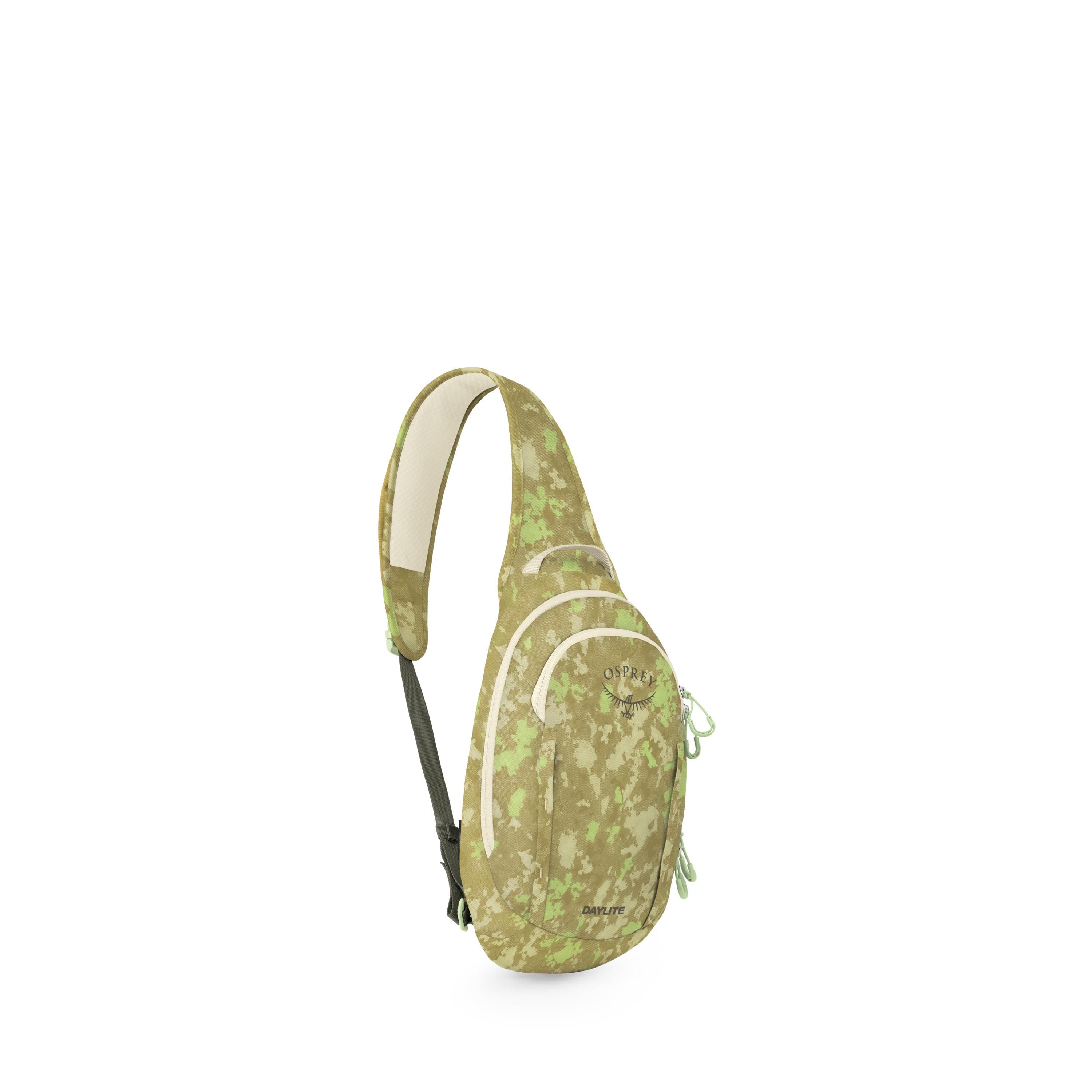 Osprey Daylite Sling 5L in Sunlit Lichen Print Gravel Tan — front view # color_Sunlit Lichen Print Gravel Tan