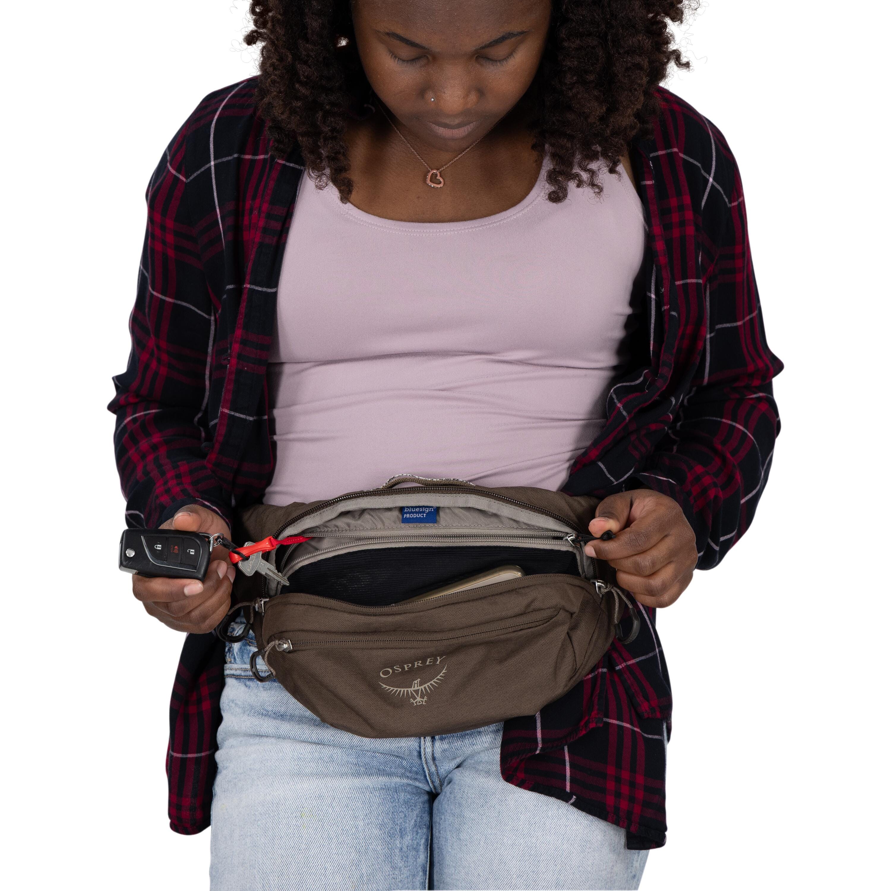 Osprey Daylite Waist Pack Driftshade 2L in Truffle Brown — detail view