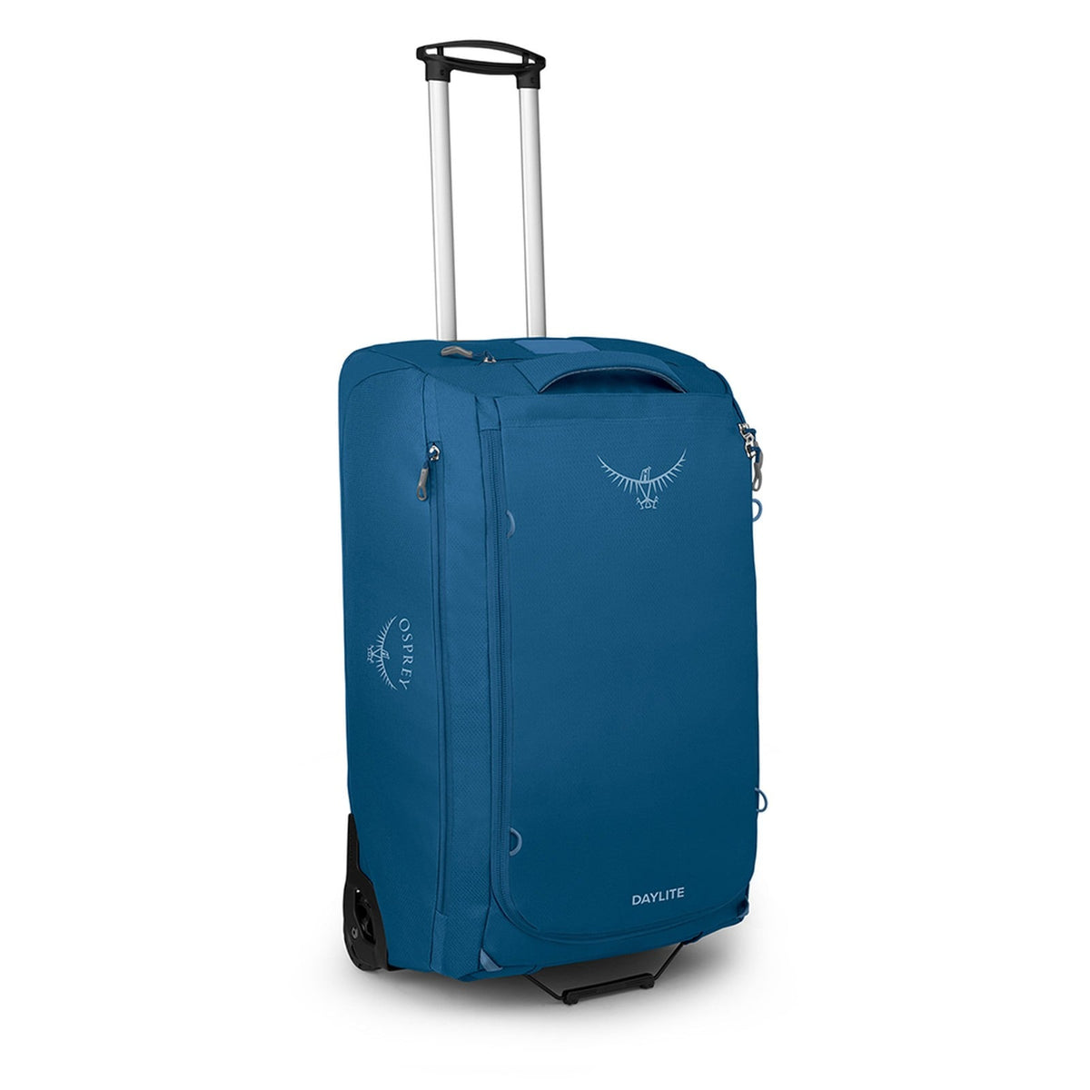 Osprey Daylite Wheeled Duffel 85L in Night Shift Blue — front view # color_Night Shift Blue