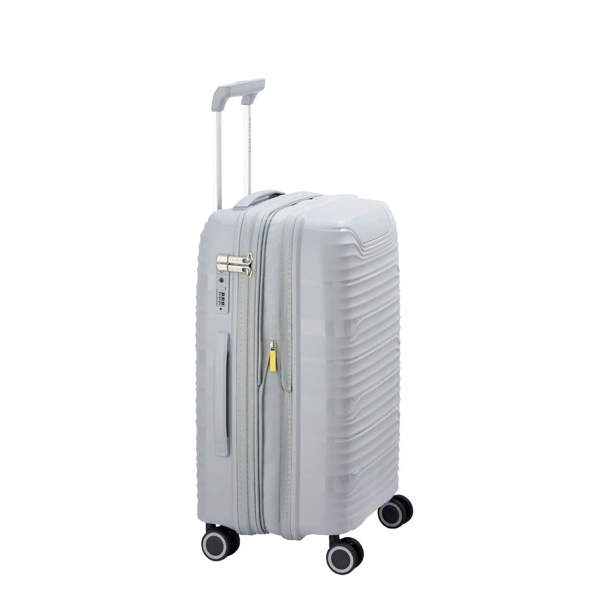 Delsey Dune Carry-On Plus Expandable Spinner in Lunar Rock — side view