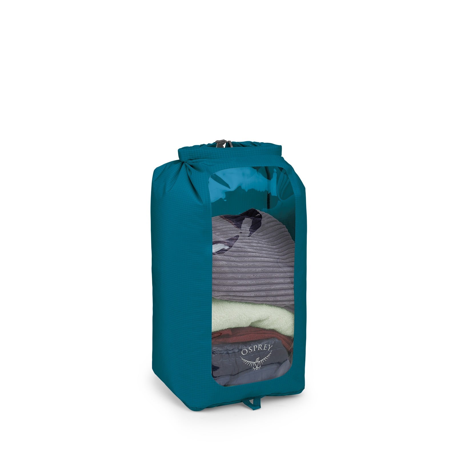 Osprey Ultralight Dry Sack with Window 35L in Waterfront Blue — front view