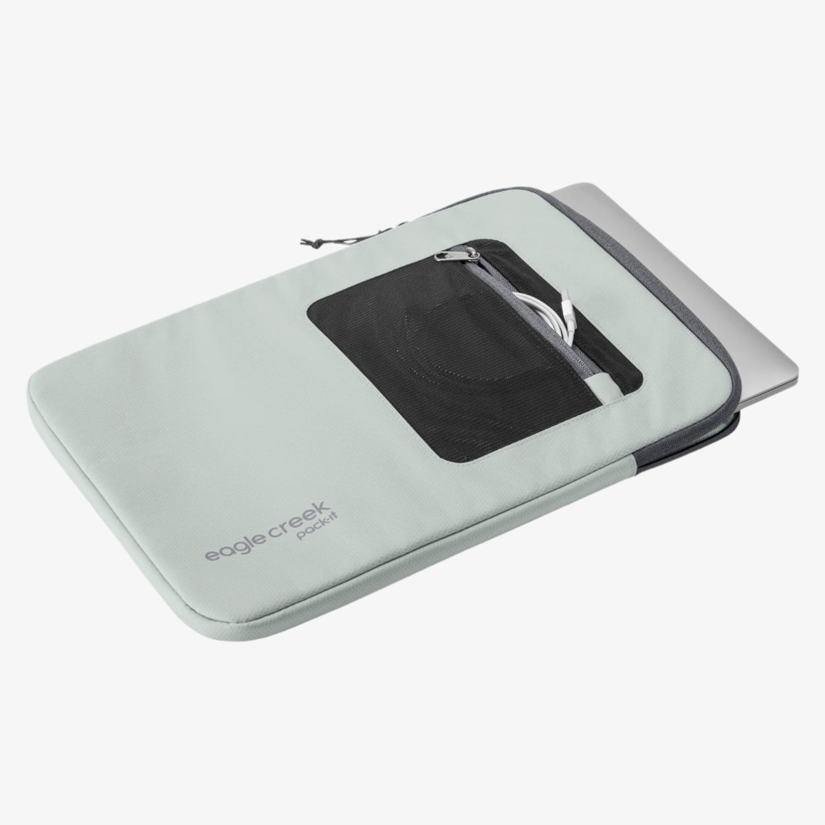 Eagle Creek Pack-It E-Tools 14" Laptop Sleeve in Storm Grey — angle view 3 # color_Storm Grey