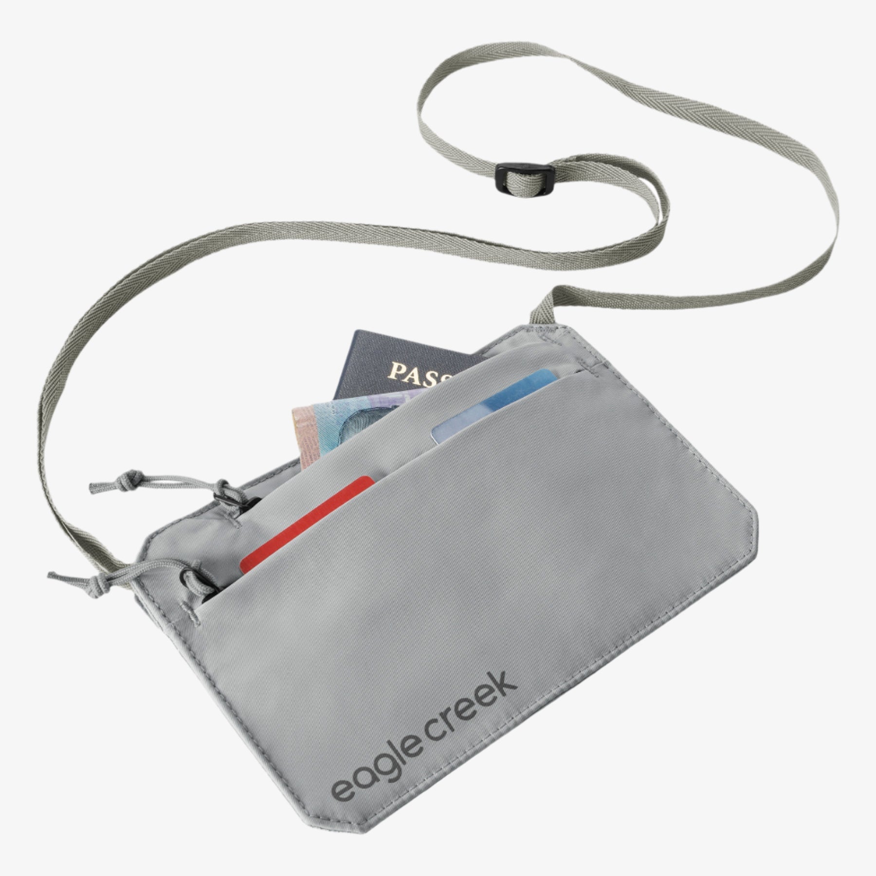 Eagle Creek Undercover RFID Neck Wallet in Storm Grey — detail view 2
