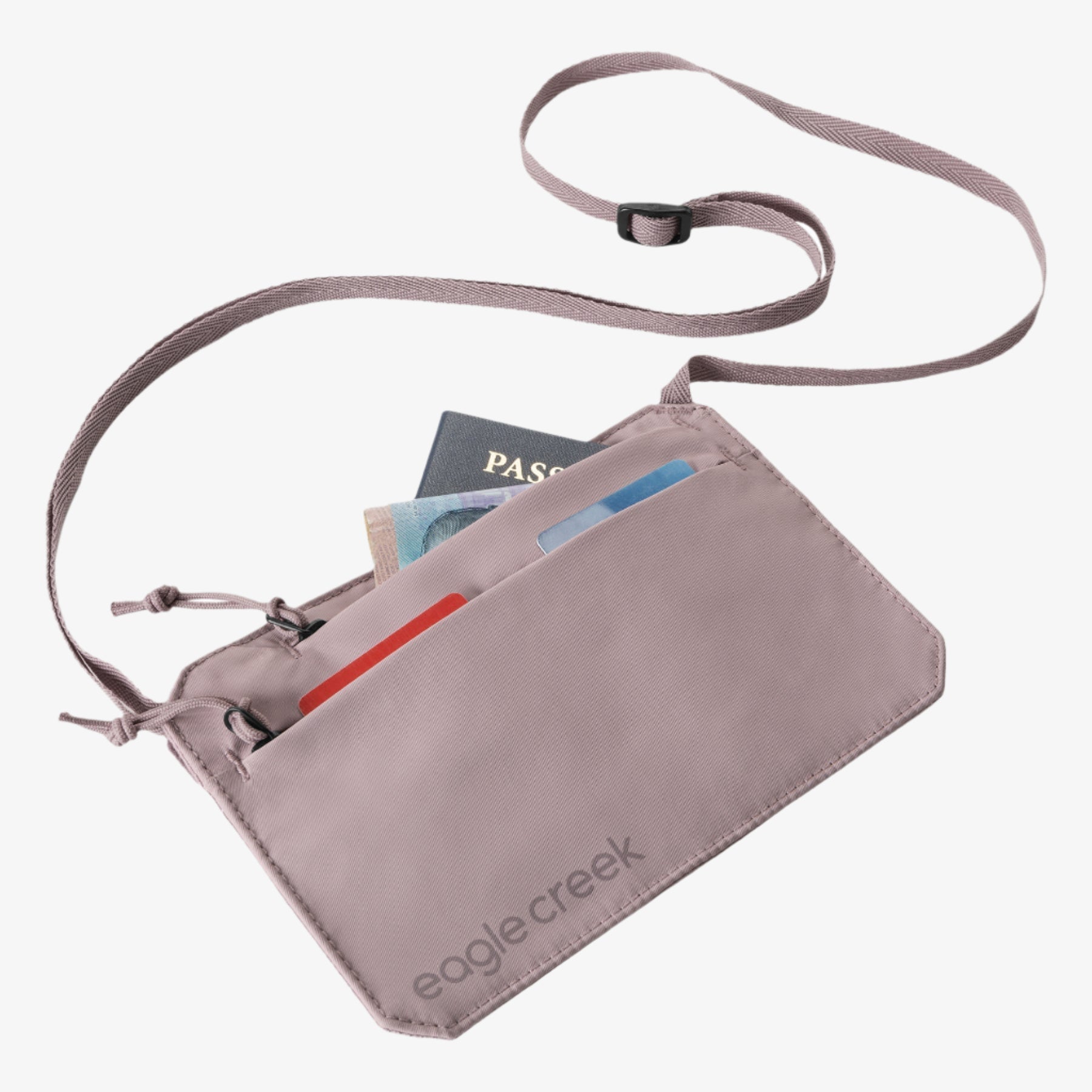 Eagle Creek Undercover RFID Neck Wallet in Orchid — detail view 2