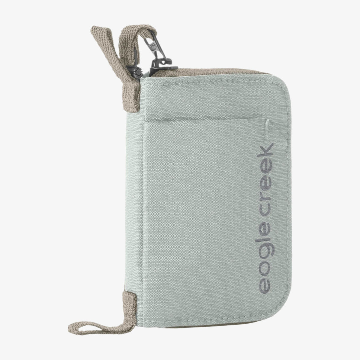 Eagle Creek Stash RFID Zip Wallet in Storm Grey — front view # color_Storm Grey