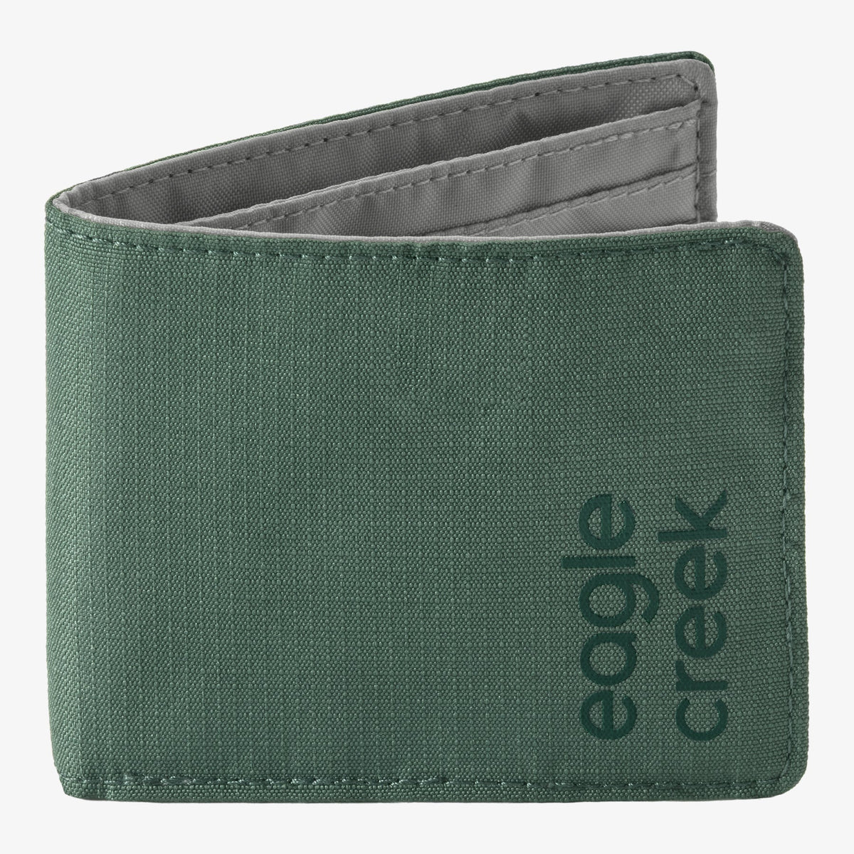 Eagle Creek Stash RFID Bifold Wallet in Grass Green — angle view 4 # color_Grass Green