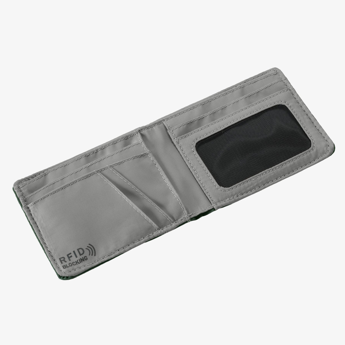Eagle Creek Stash RFID Bifold Wallet in Grass Green — angle view 2 # color_Grass Green