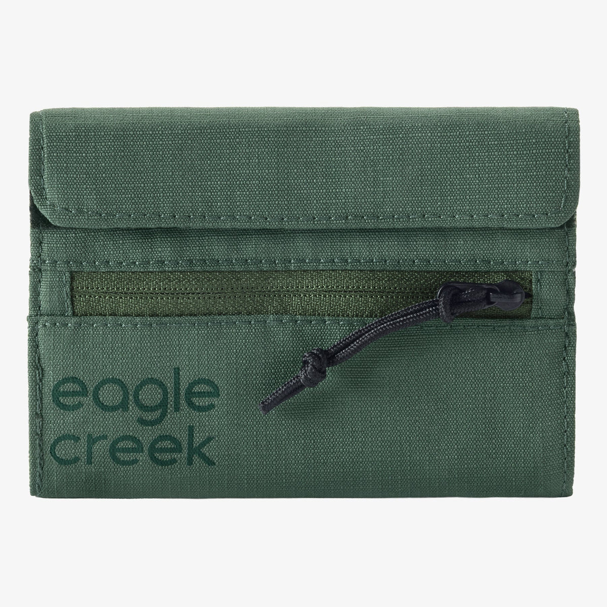 Eagle Creek Stash RFID Trifold Wallet in Grass Green — back view # color_Grass Green