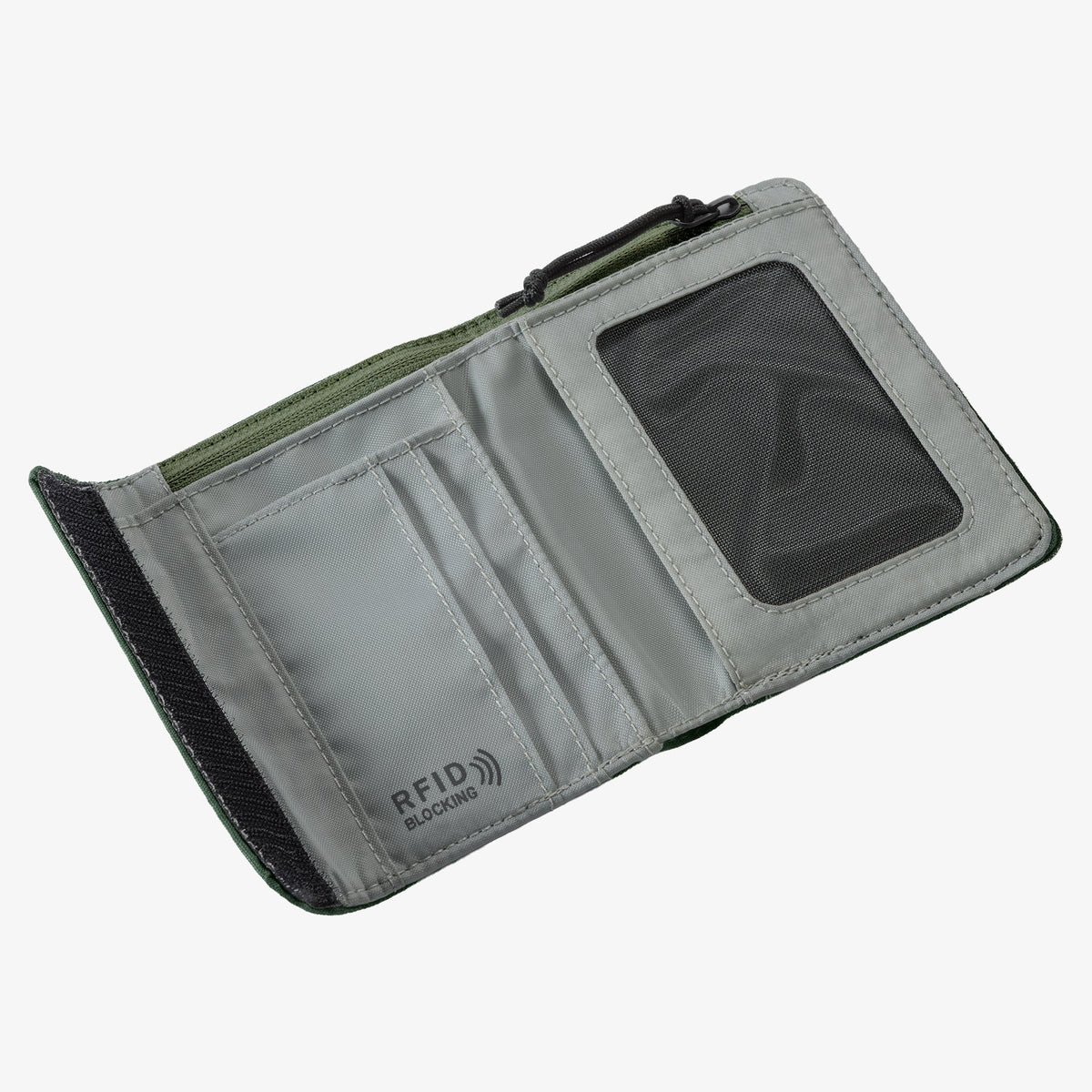 Eagle Creek Stash RFID Trifold Wallet in Grass Green — angle view 2 # color_Grass Green