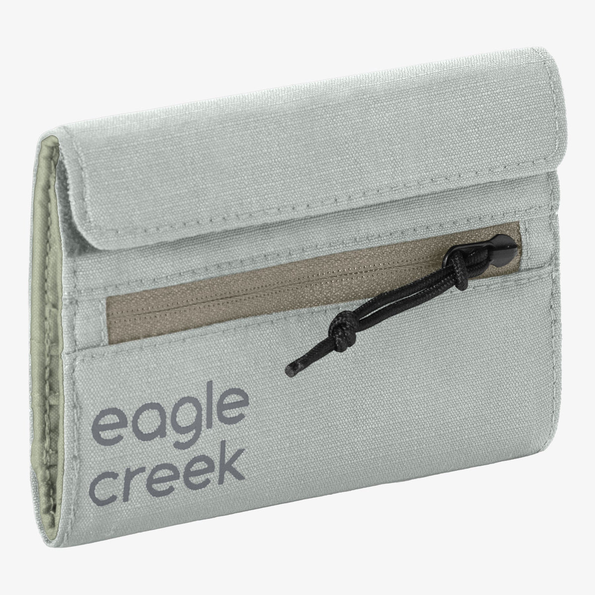 Eagle Creek Stash RFID Trifold Wallet in Storm Grey — front view # color_Storm Grey