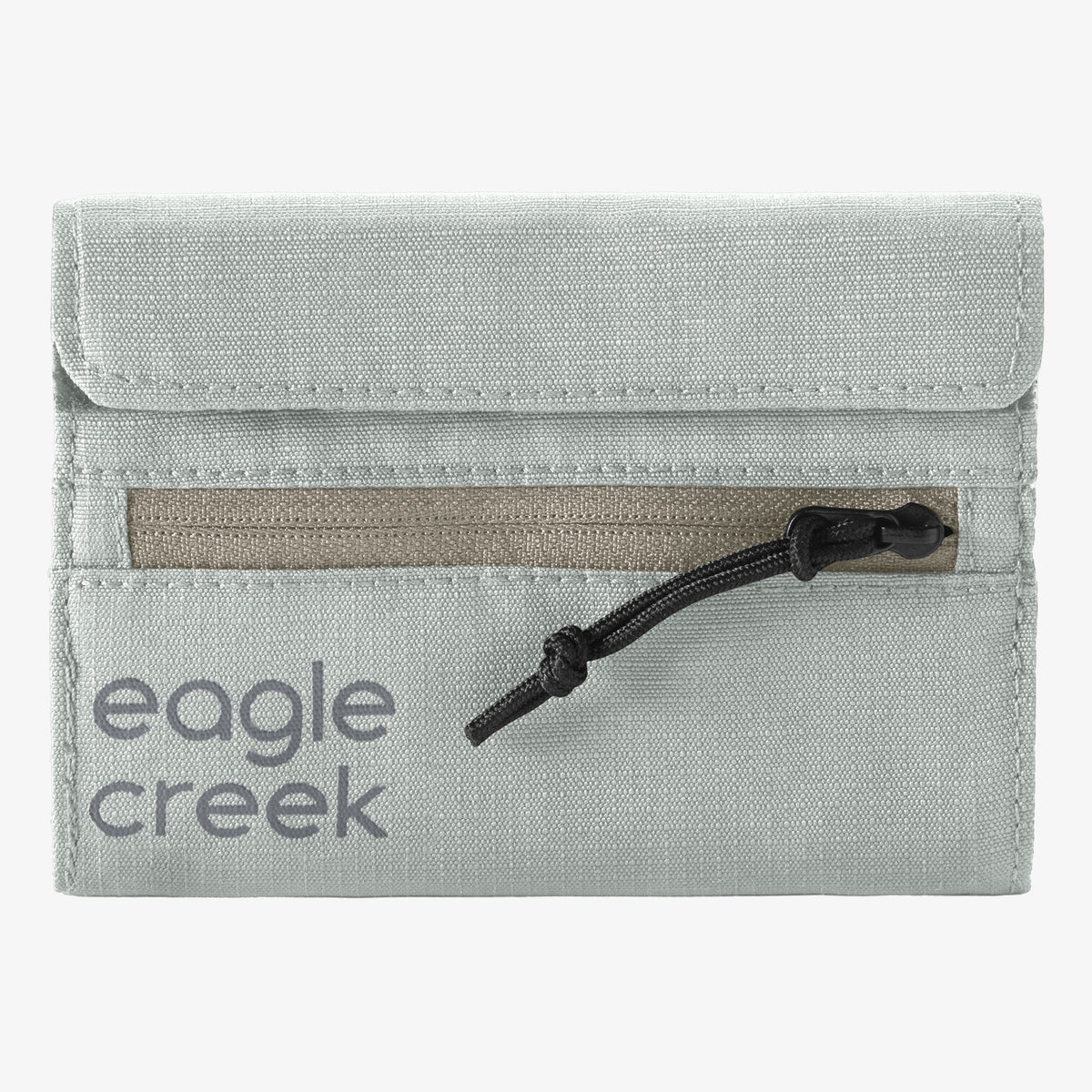 Eagle Creek Stash RFID Trifold Wallet in Storm Grey — back view # color_Storm Grey