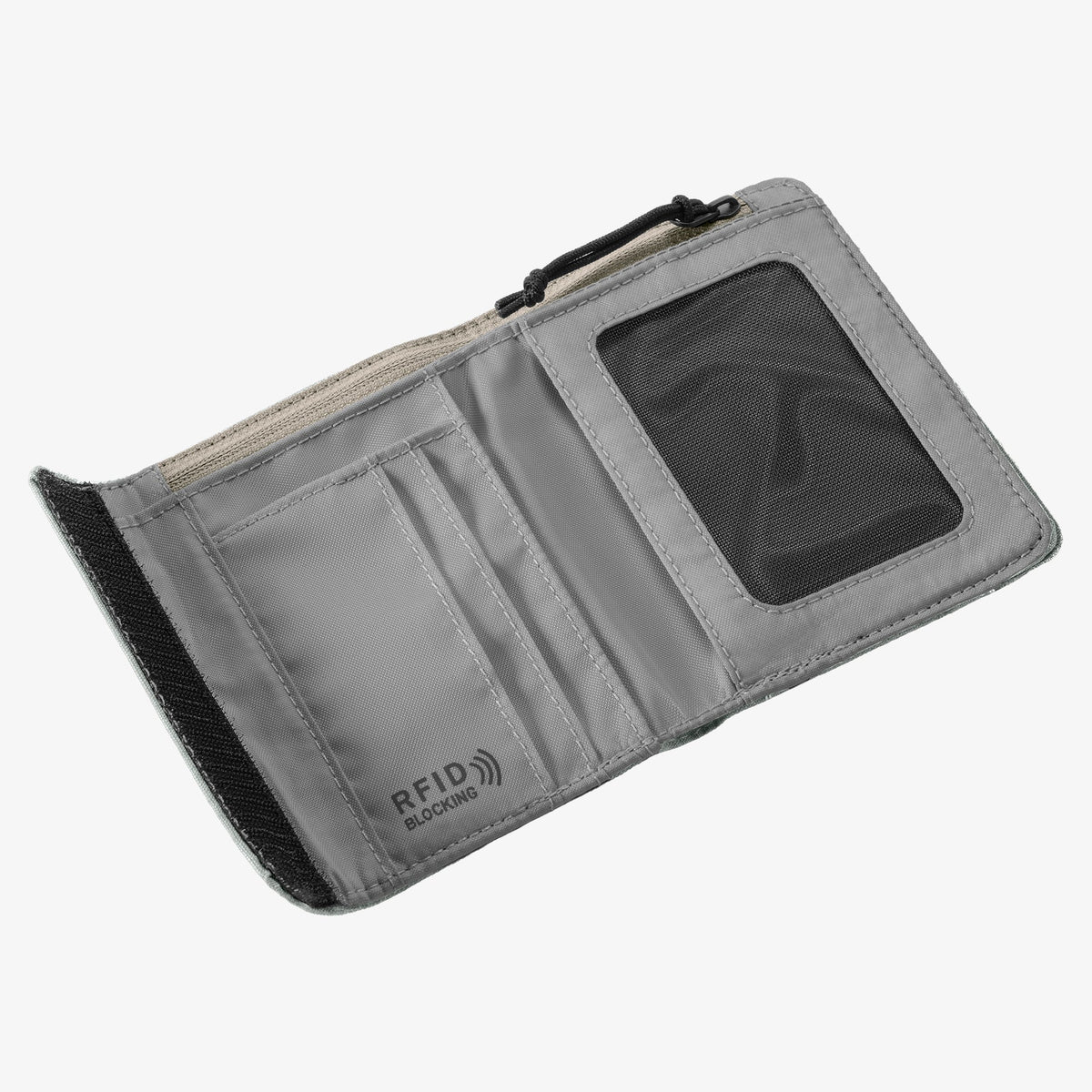 Eagle Creek Stash RFID Trifold Wallet in Storm Grey — angle view 2 # color_Storm Grey