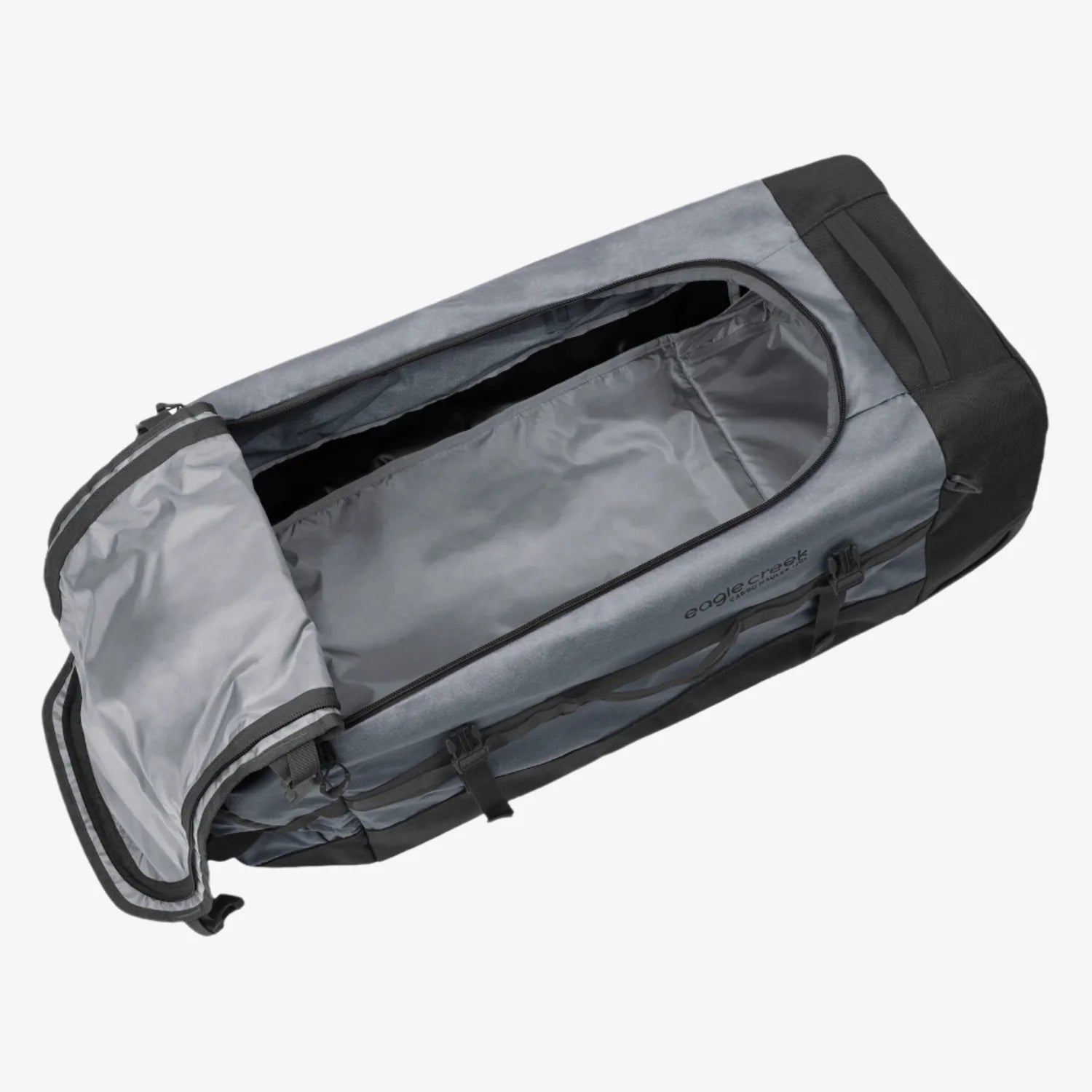 Eagle Creek Cargo Hauler Wheeled Duffel 130L in Charcoal — interior view # color_Charcoal