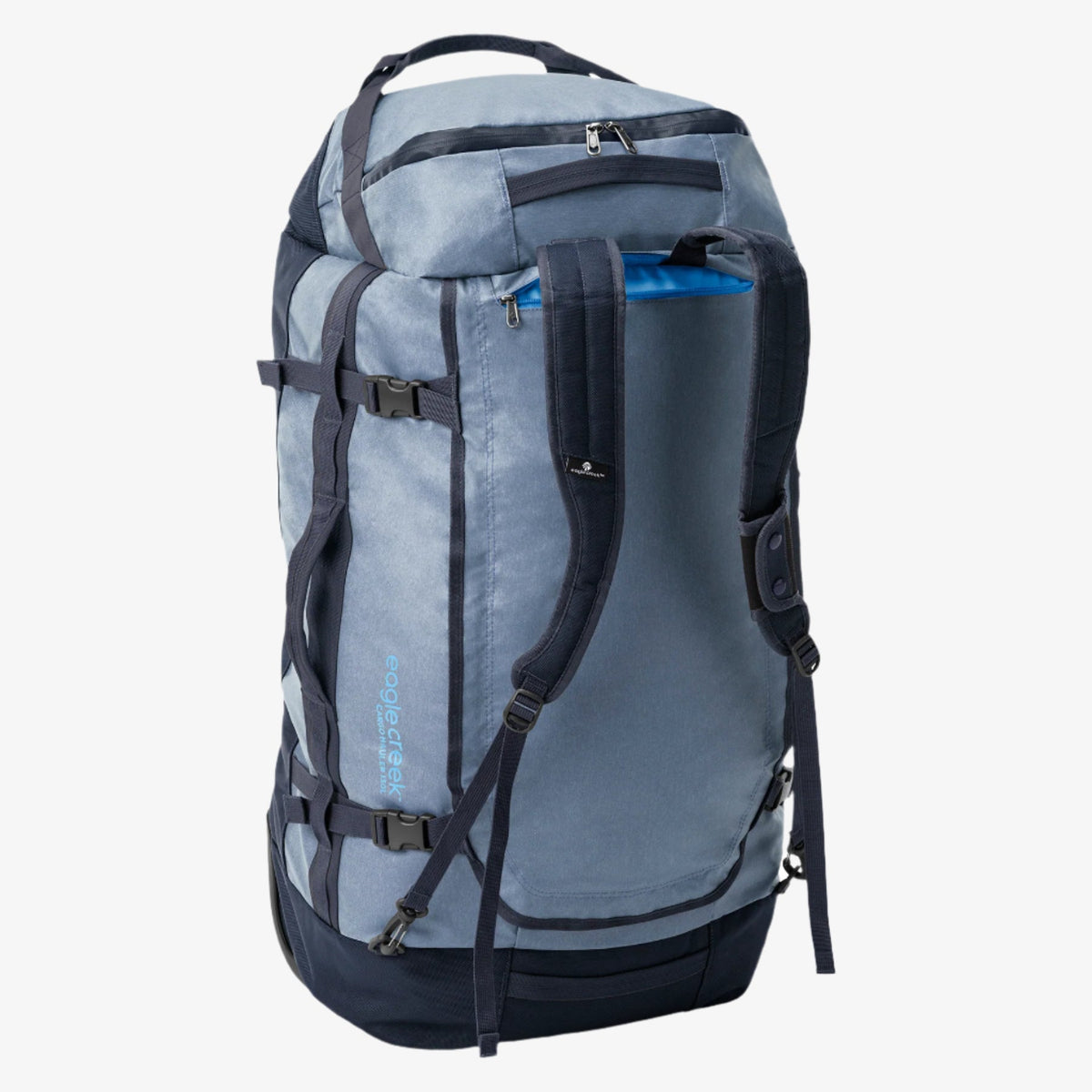 Eagle Creek Cargo Hauler Wheeled Duffel 130L in Glacier Blue — back view