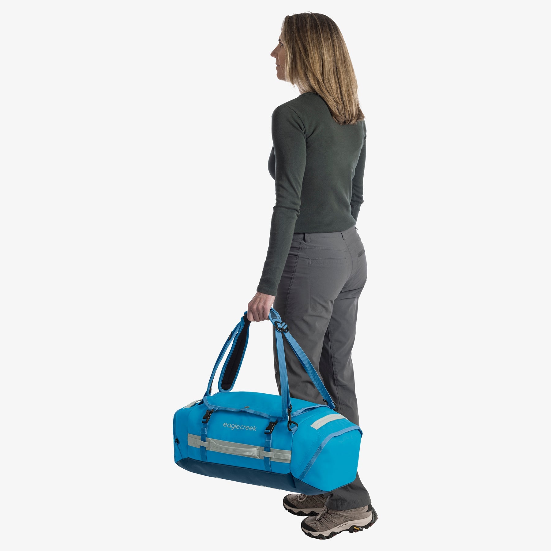 Eagle Creek Cargo Hauler 40L Duffel Bag in Harbor Blue — detail view