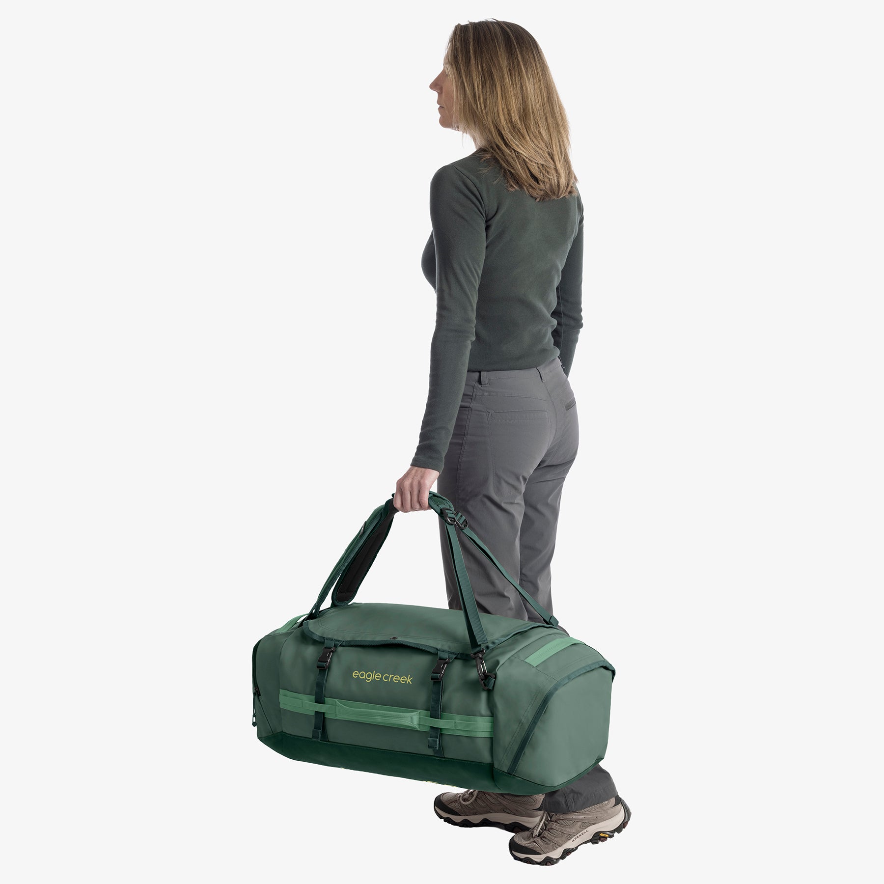 Eagle Creek Cargo Hauler 60L Duffel Bag in Sycamore Green — detail view