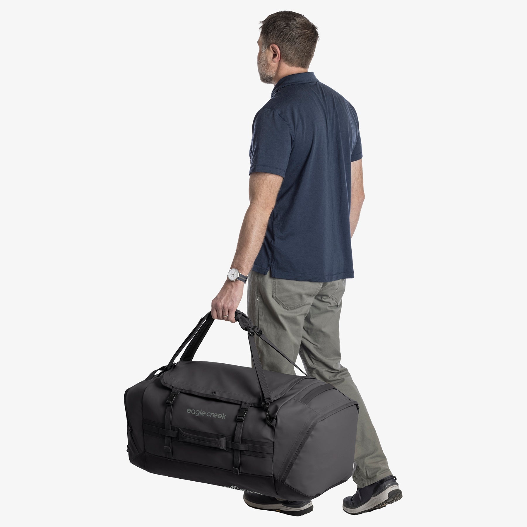 Eagle Creek Cargo Hauler 90L Duffel Bag in Black — detail view