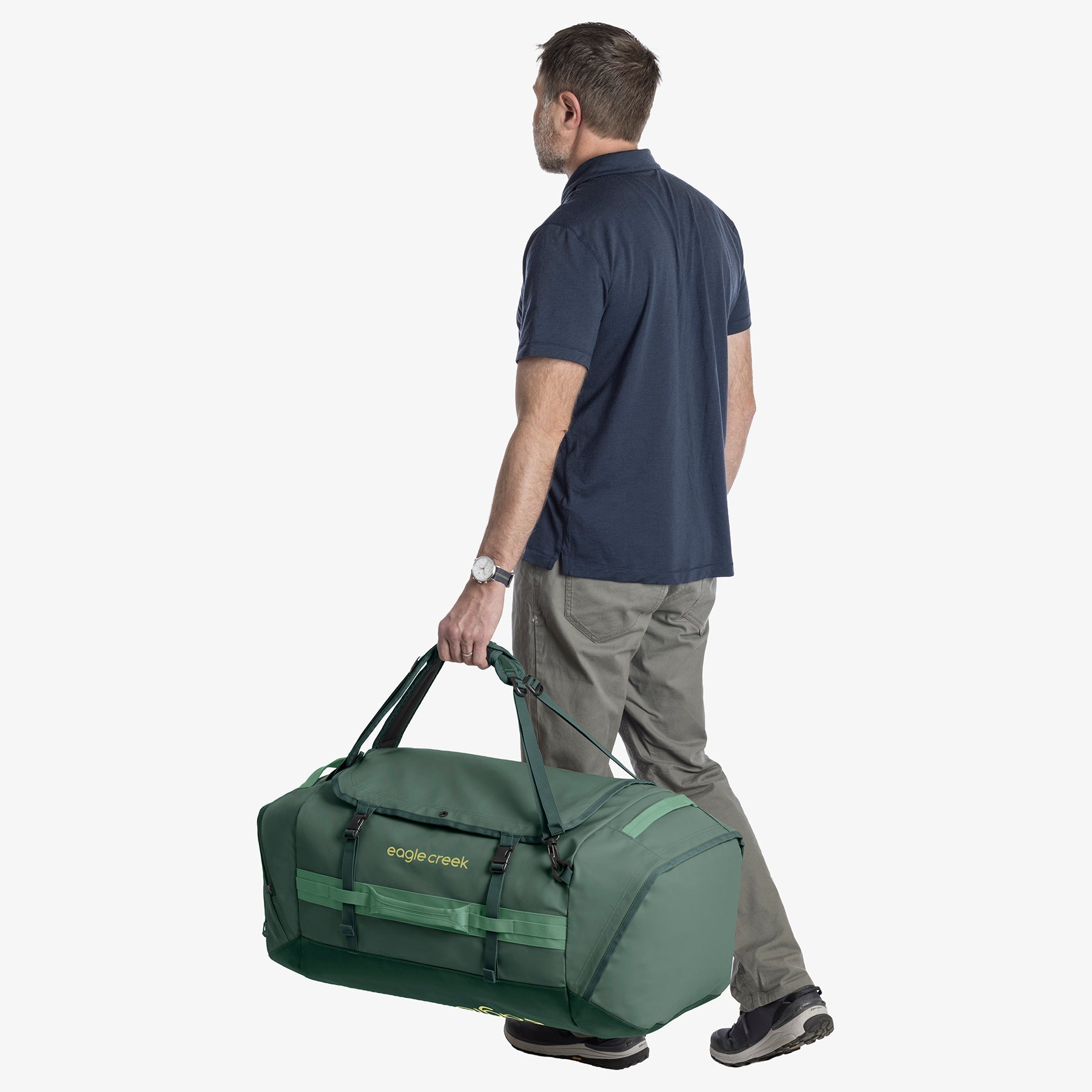 Eagle Creek Cargo Hauler 90L Duffel Bag in Sycamore Green — detail view