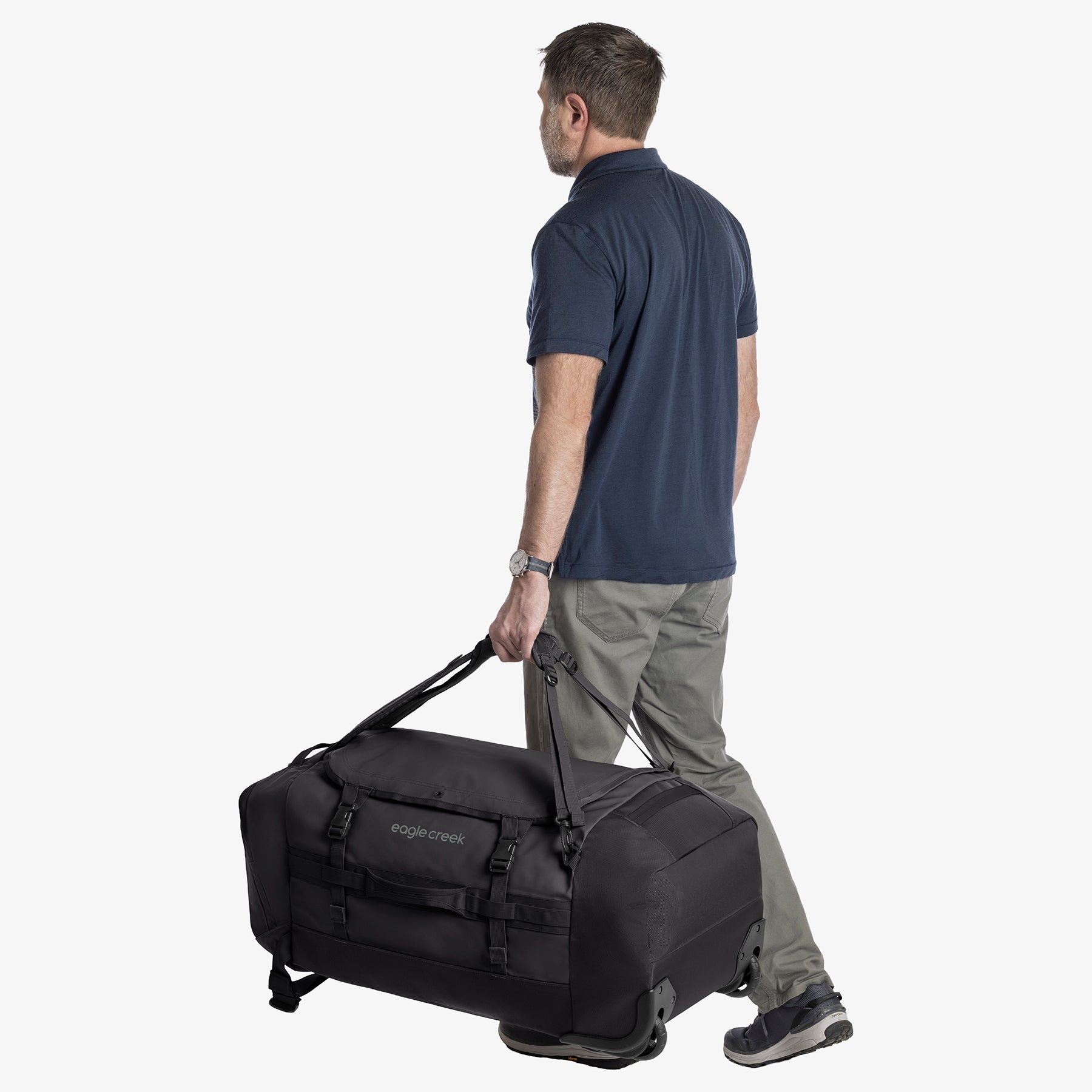 Eagle Creek Cargo Hauler 110L Rolling Duffel Bag in Black — detail view