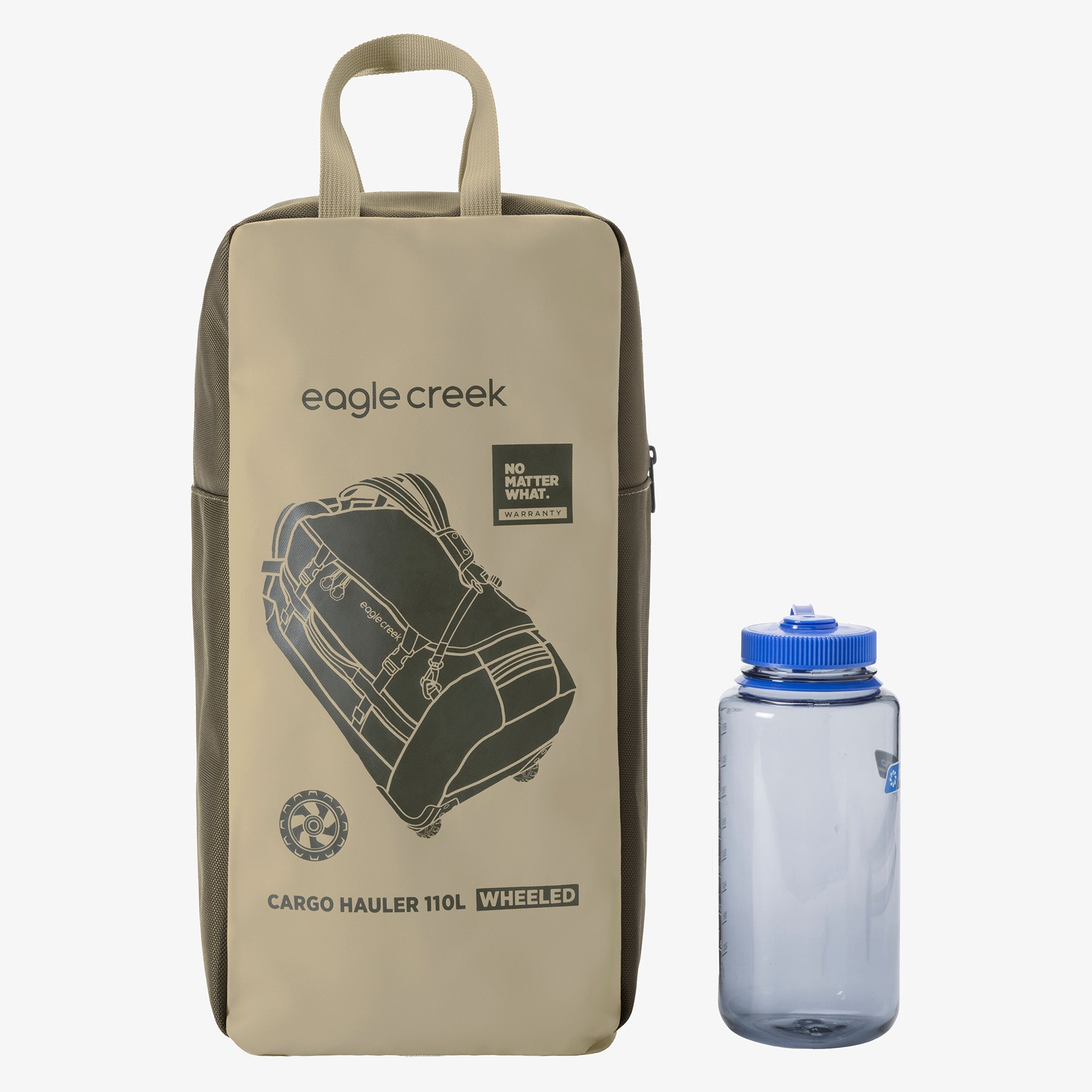 Eagle Creek Cargo Hauler 110L Rolling Duffel Bag in Desert Tan — angle view 2
