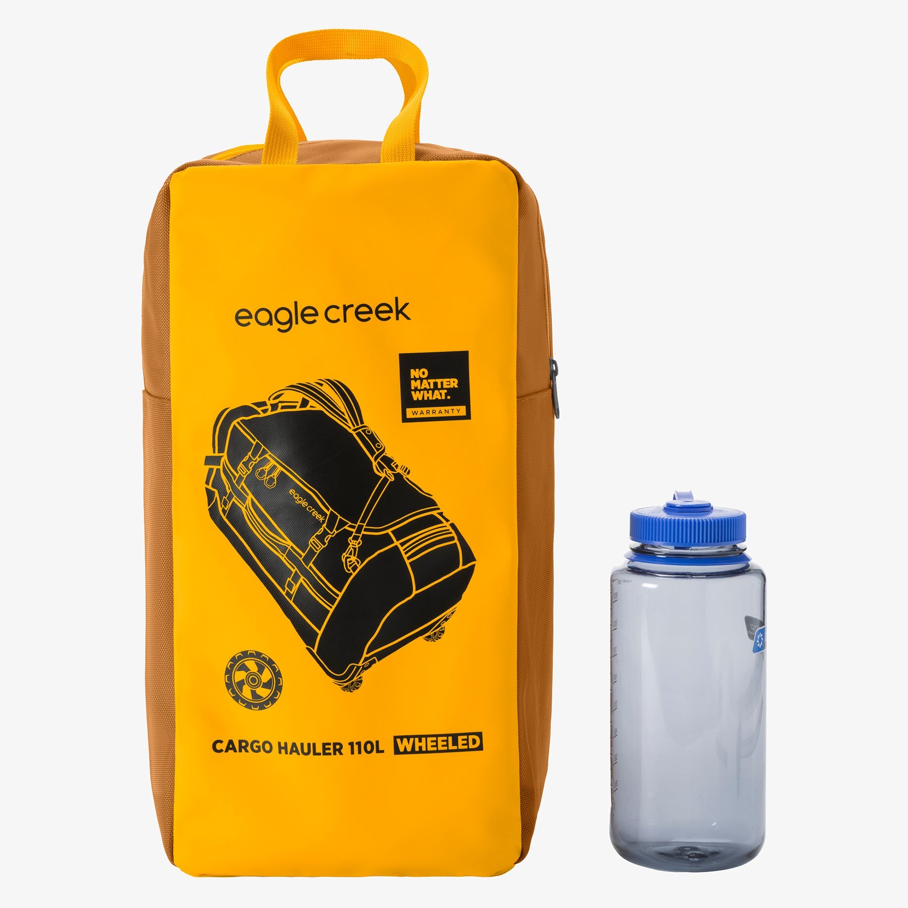 Eagle Creek Cargo Hauler 110L Rolling Duffel Bag in Citrus Orange — angle view 2