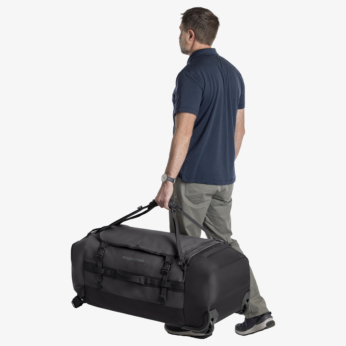 Eagle Creek Cargo Hauler 130L Rolling Duffel Bag in Black — detail view # color_Black
