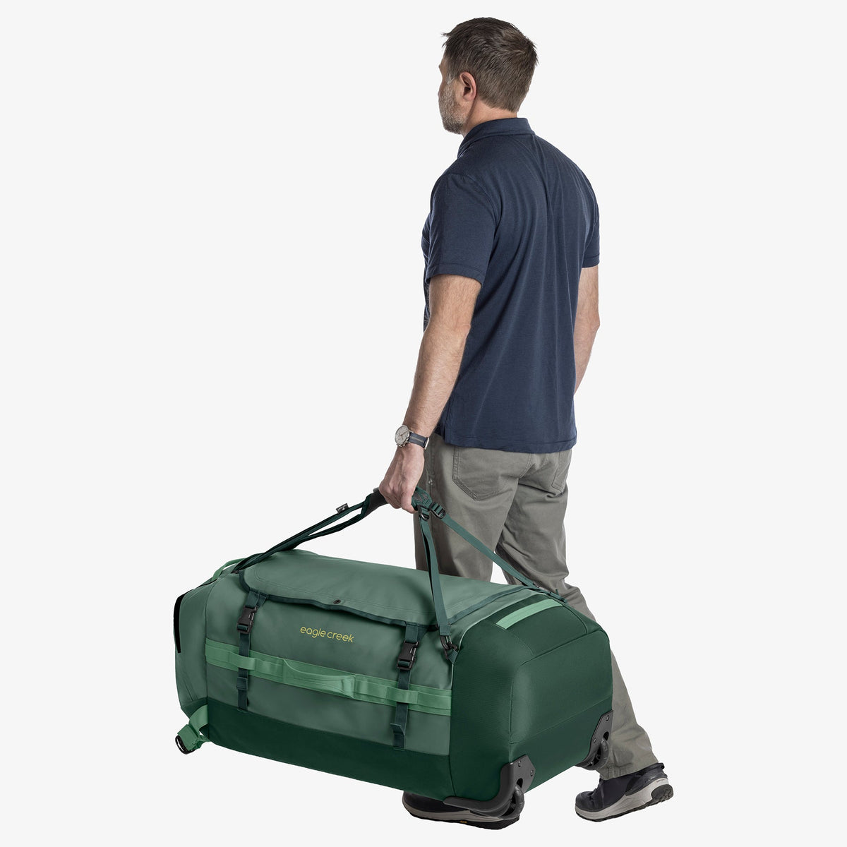 Eagle Creek Cargo Hauler 130L Rolling Duffel Bag in Sycamore Green — detail view # color_Sycamore Green