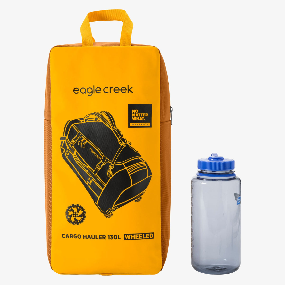 Eagle Creek Cargo Hauler 130L Rolling Duffel Bag in Citrus Orange — angle view 2 # color_Citrus Orange