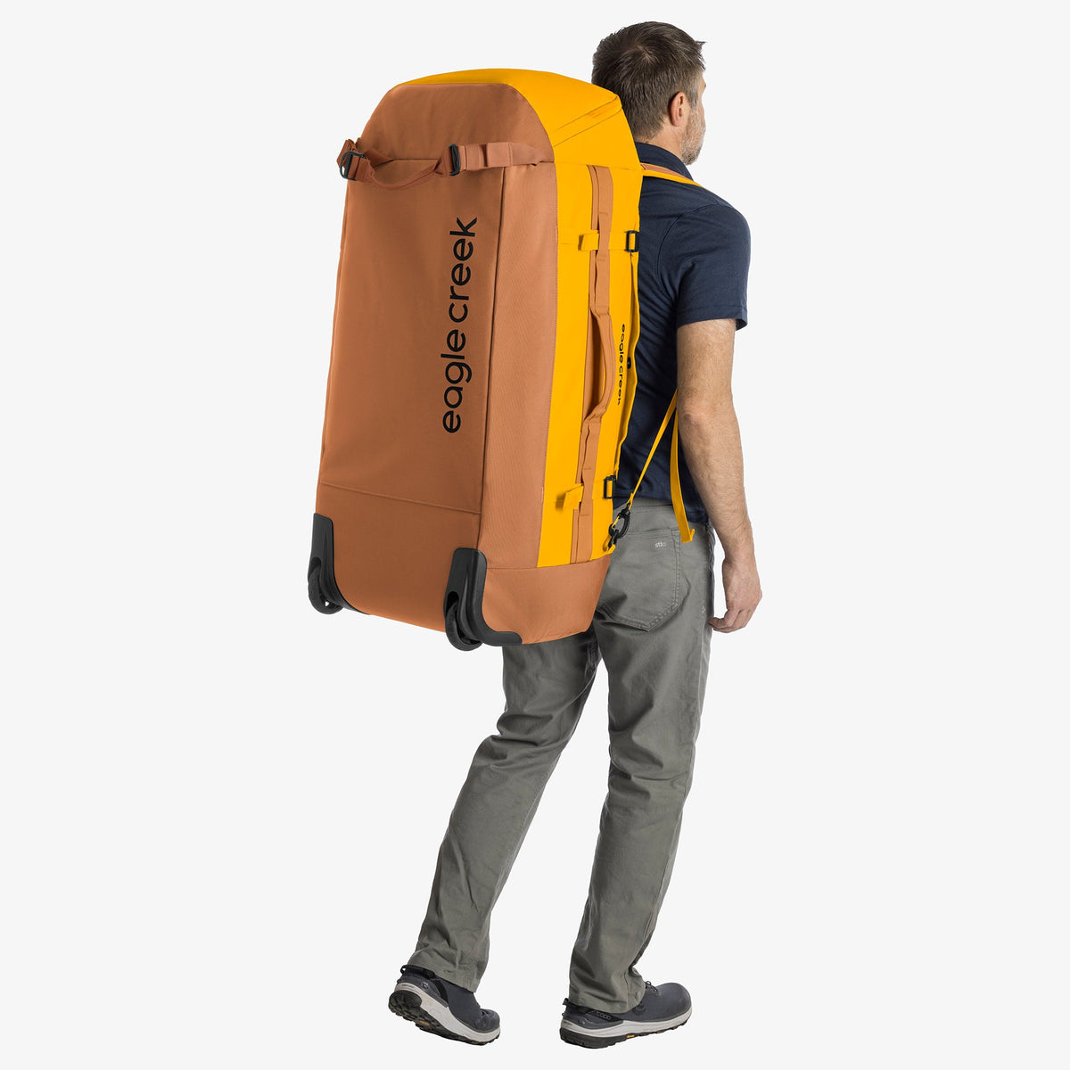Eagle Creek Cargo Hauler 130L Rolling Duffel Bag in Citrus Orange — detail view 2 # color_Citrus Orange