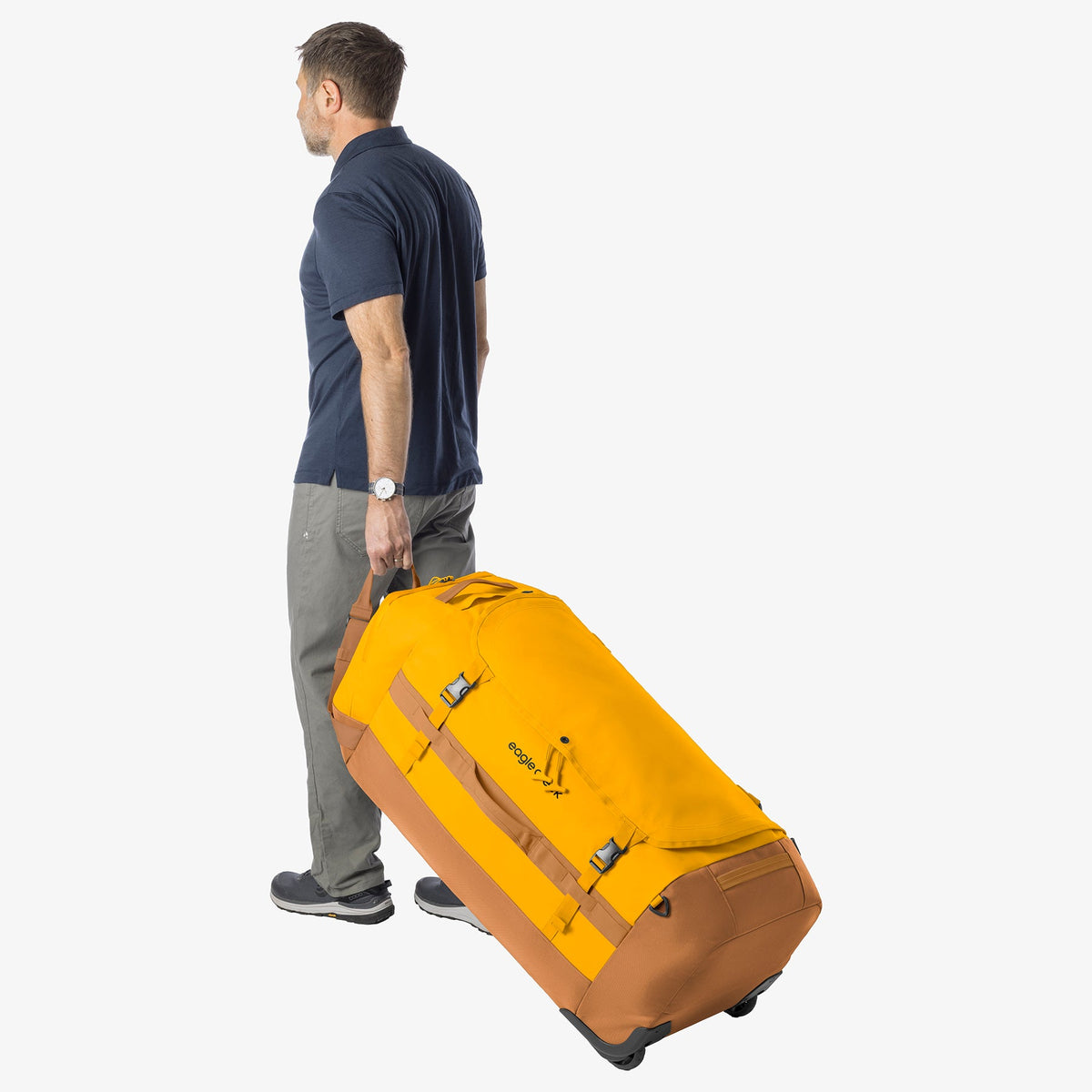 Eagle Creek Cargo Hauler 130L Rolling Duffel Bag in Citrus Orange — detail view 3 # color_Citrus Orange