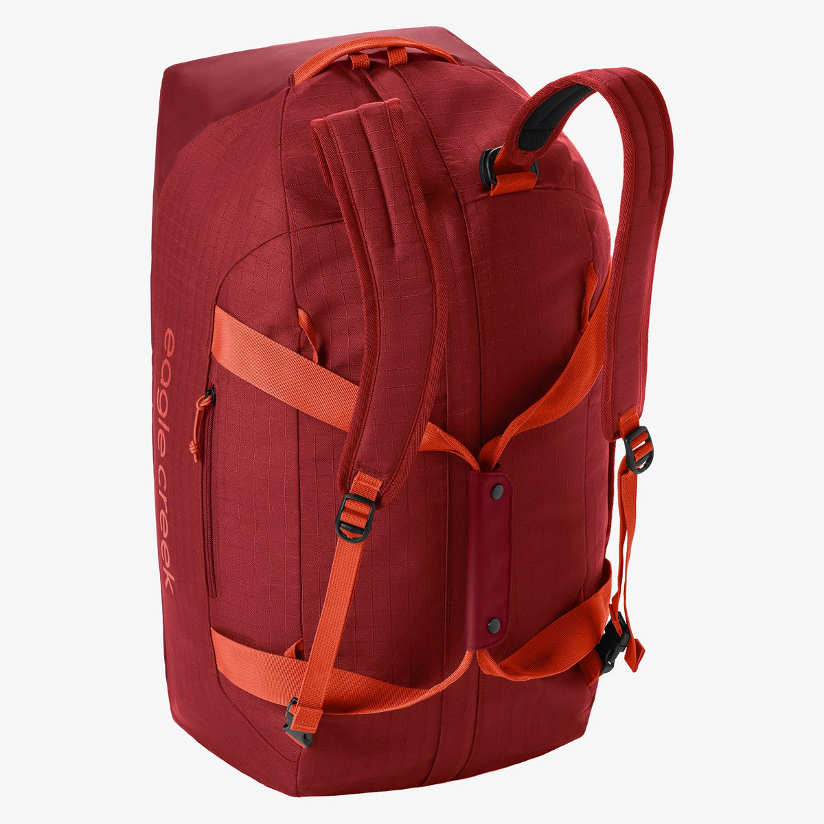 Eagle Creek No Matter What 40L Duffel Bag in Cranberry Red — back view # color_Cranberry Red