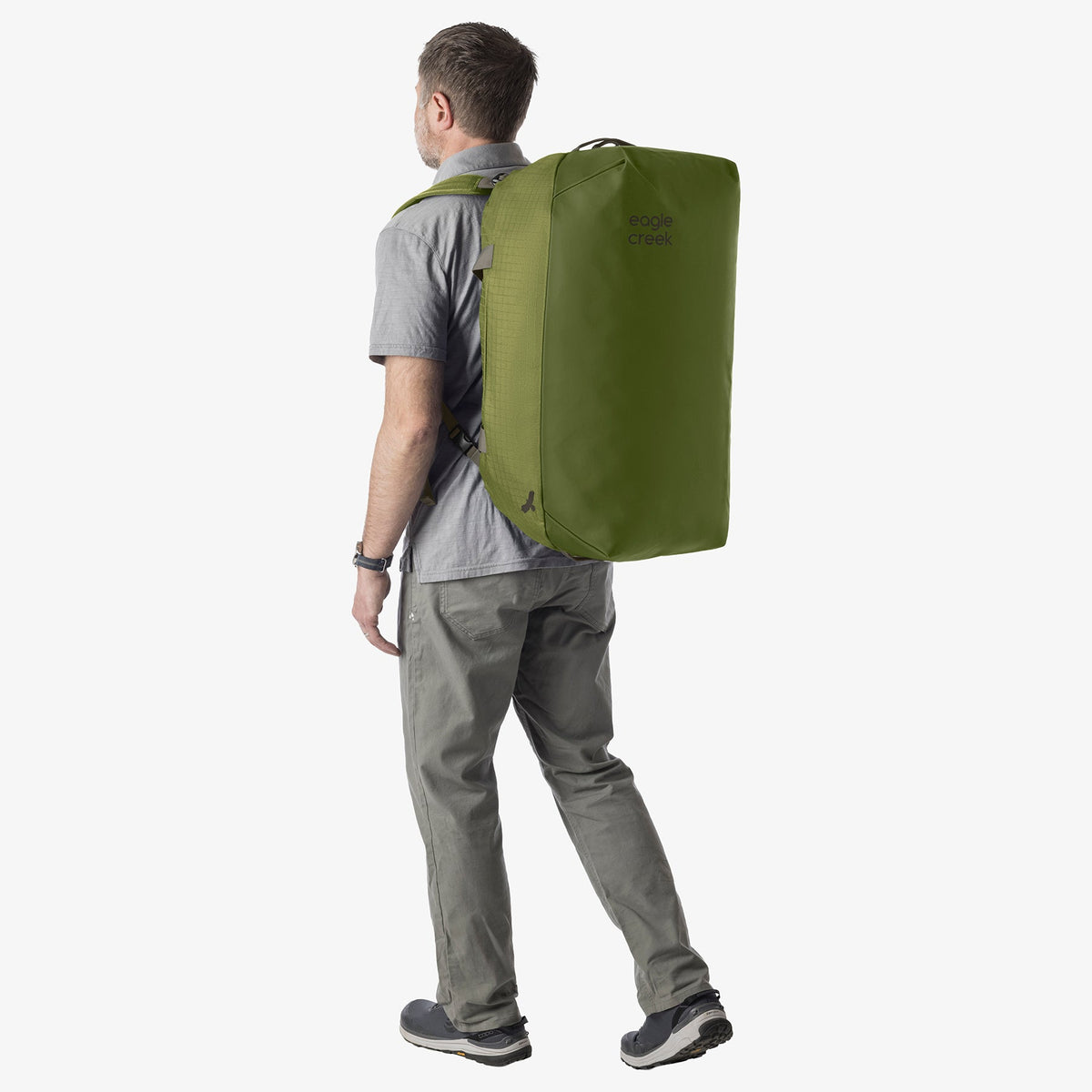 Eagle Creek No Matter What 60L Duffel Bag in Olive Green — detail view # color_Olive Green