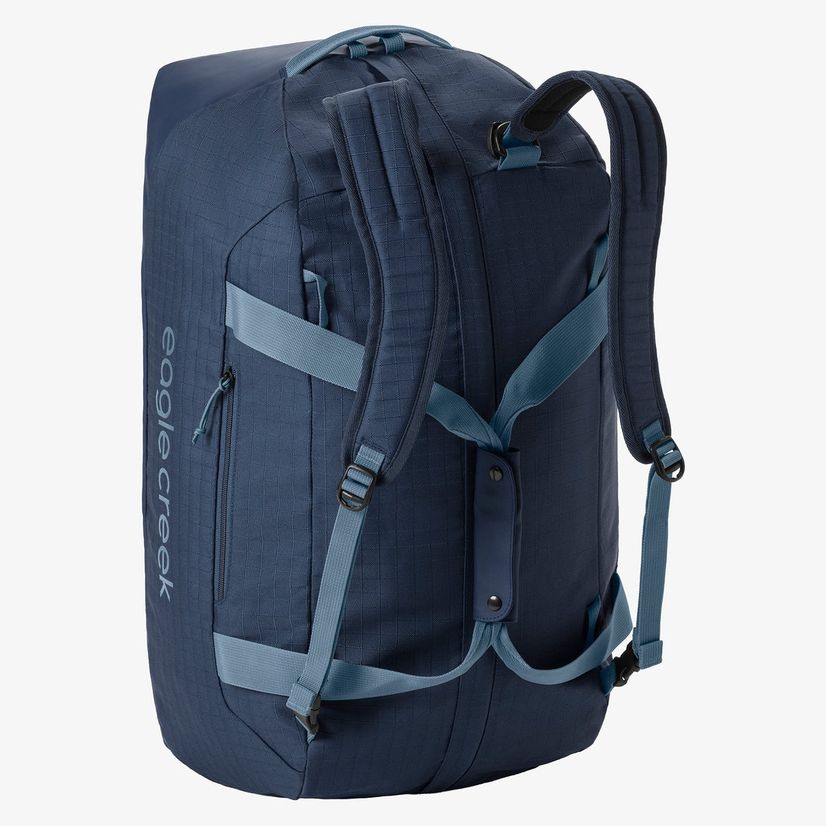 Eagle Creek No Matter What 60L Duffel Bag in Pilot Blue — back view # color_Pilot Blue