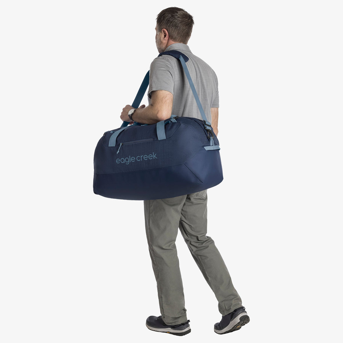 Eagle Creek No Matter What 60L Duffel Bag in Pilot Blue — interior view # color_Pilot Blue
