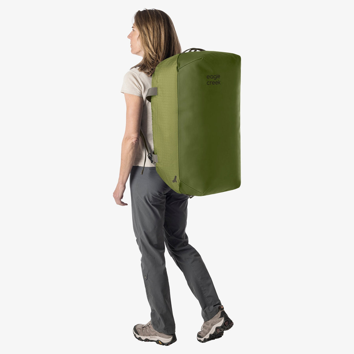 Eagle Creek No Matter What 90L Duffel Bag in Olive Green — detail view # color_Olive Green