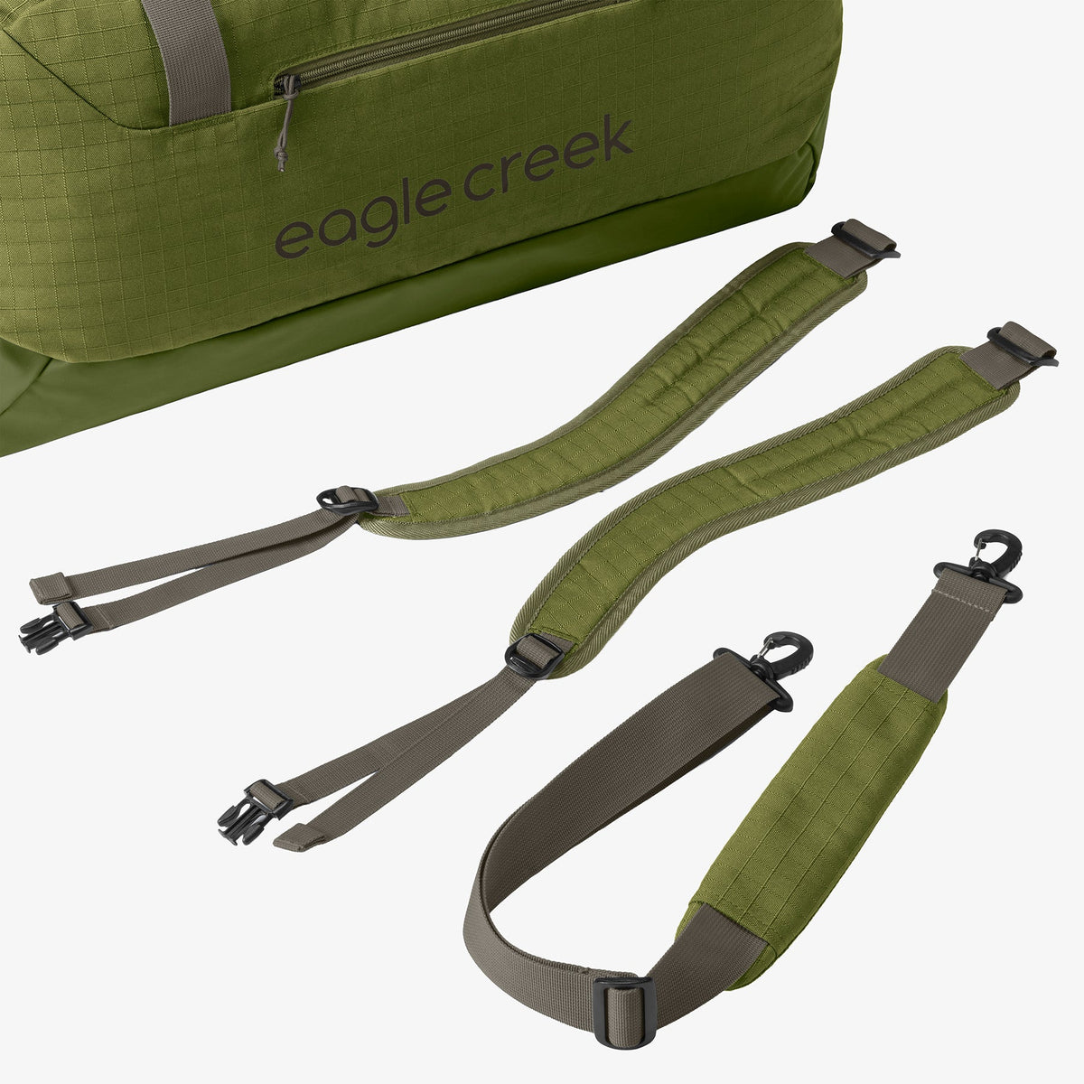 Eagle Creek No Matter What 90L Duffel Bag in Olive Green — detail view 3 # color_Olive Green