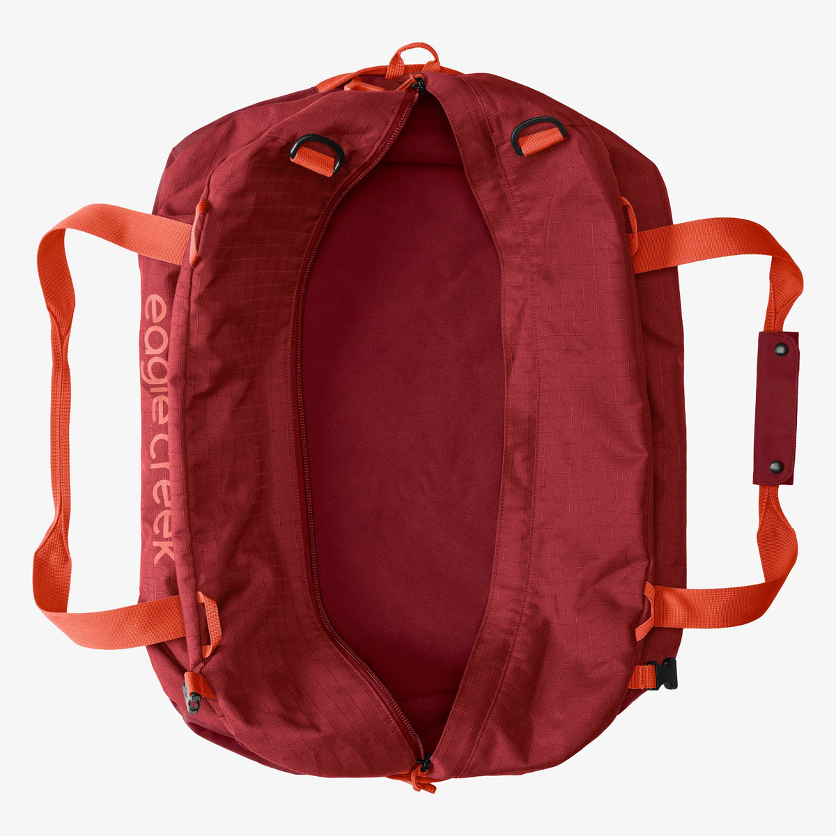 Eagle Creek No Matter What 90L Duffel Bag in Cranberry Red — detail view 2 # color_Cranberry Red
