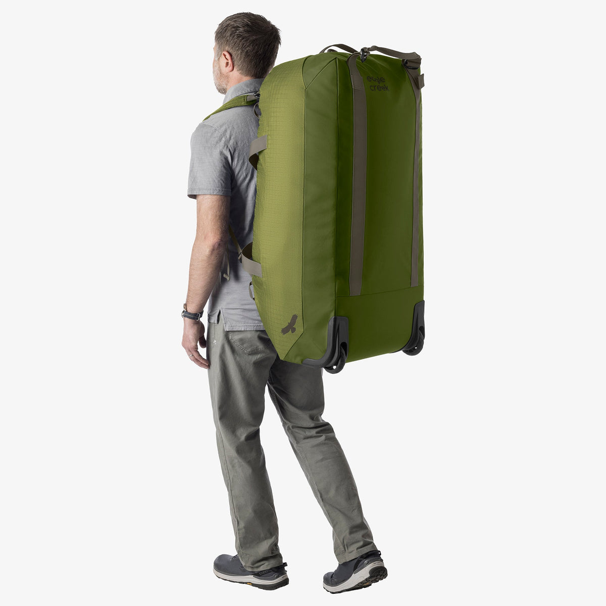 Eagle Creek No Matter What 120L Rolling Duffel Bag in Olive Green — detail view 2 # color_Olive Green