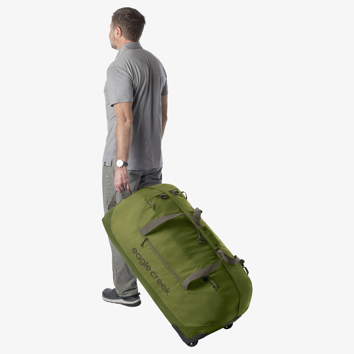 Eagle Creek No Matter What 120L Rolling Duffel Bag in Olive Green — detail view 3 # color_Olive Green