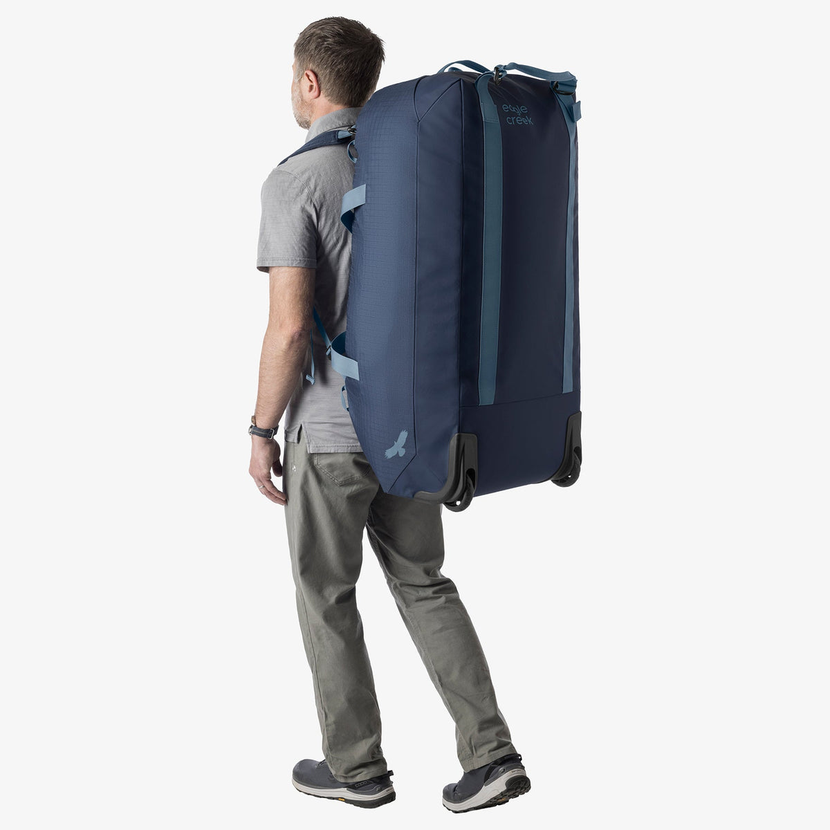Eagle Creek No Matter What 120L Rolling Duffel Bag in Pilot Blue — detail view 2 # color_Pilot Blue