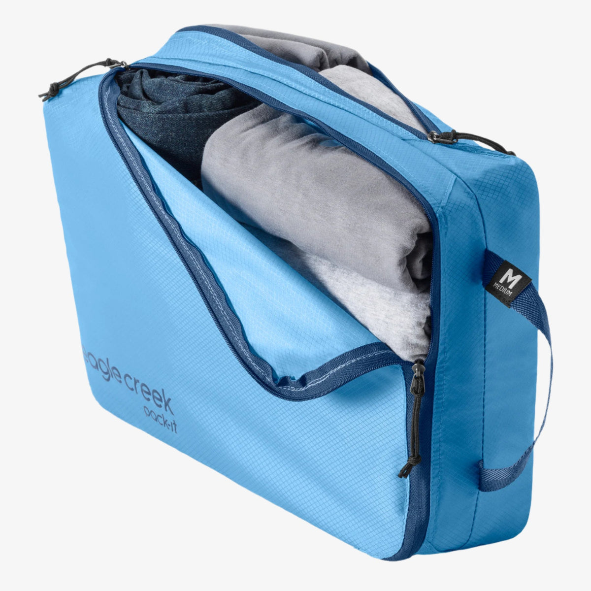 Eagle Creek Pack-It Isolate Clean/Dirty Packing Cube M in Blue Dawn — interior view # color_Blue Dawn