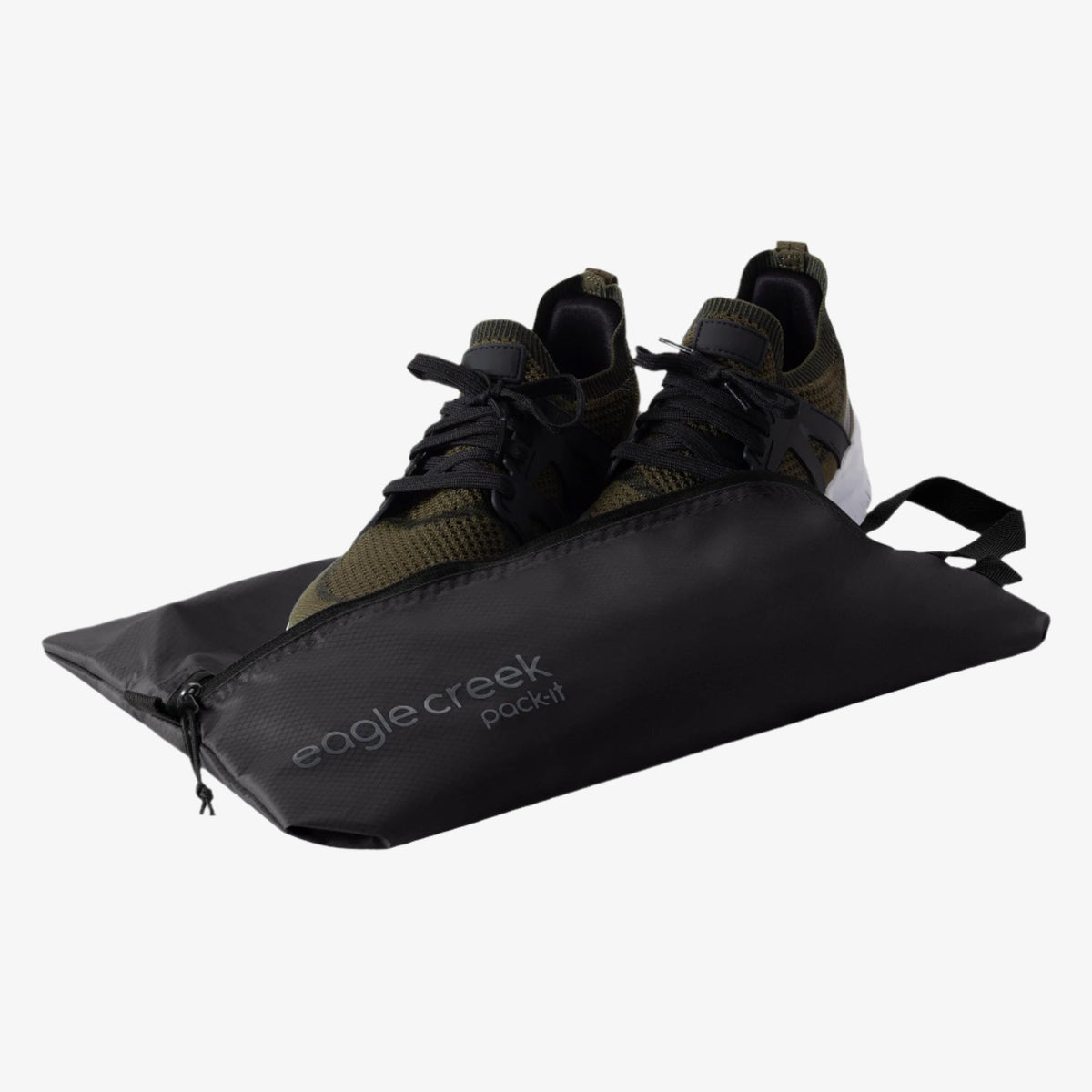 Eagle Creek Pack-It Isolate Shoe Sack in Black — back view # color_Black