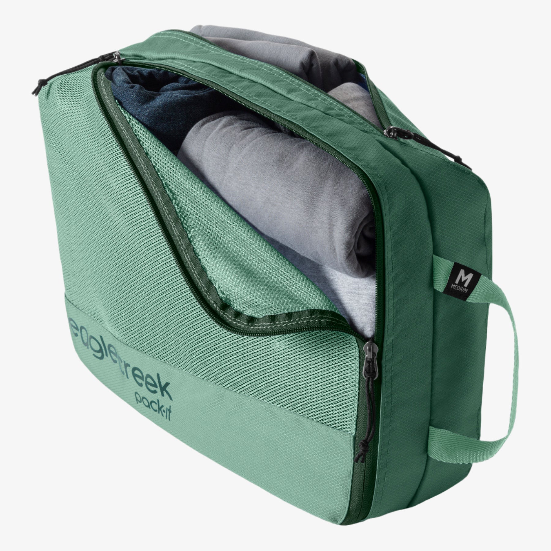 Eagle Creek Pack-It Reveal Clean/Dirty Packing Cube M in Willow Green — detail view 3