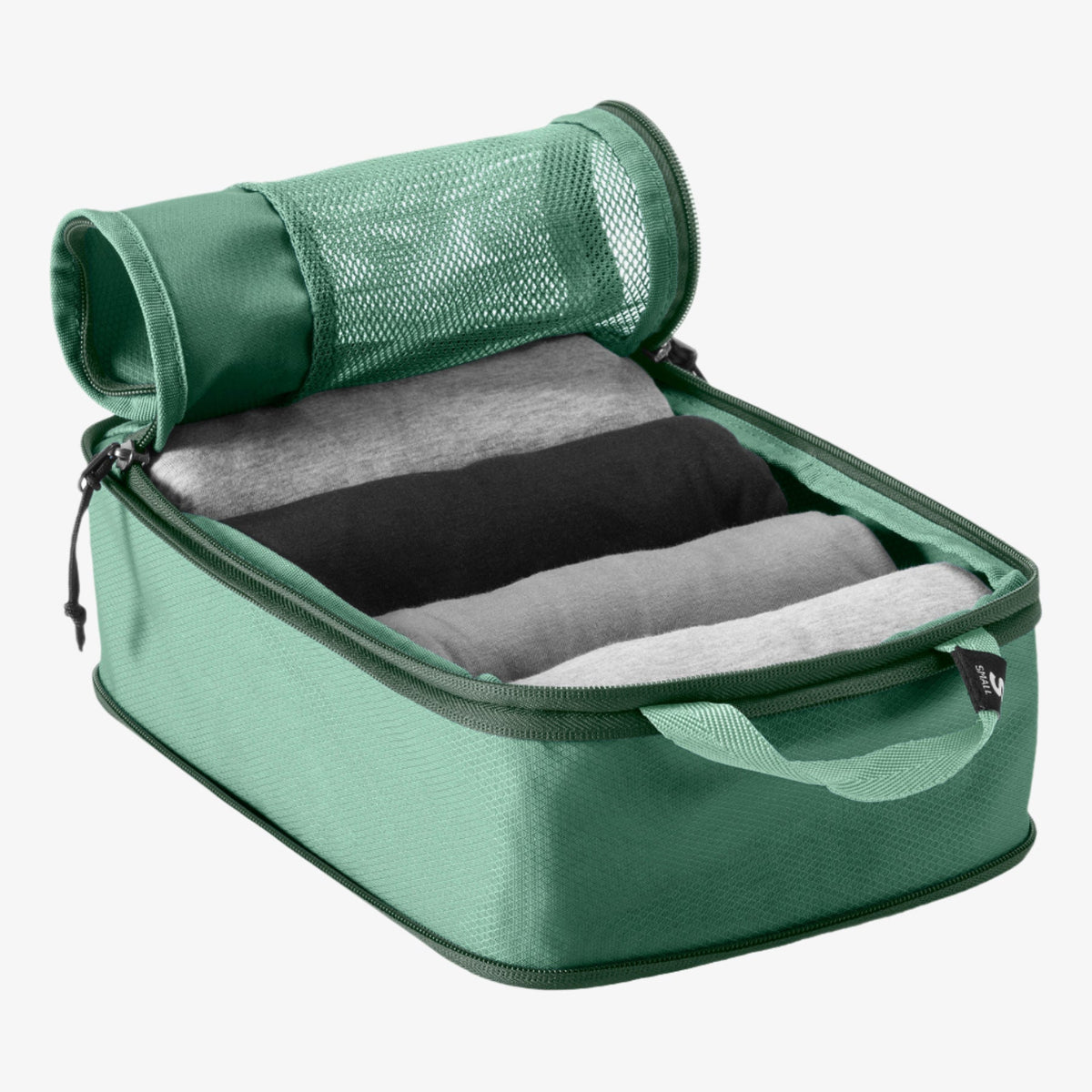 Eagle Creek Pack-It Reveal Compression Cube S in Willow Green — angle view 3 # color_Willow Green