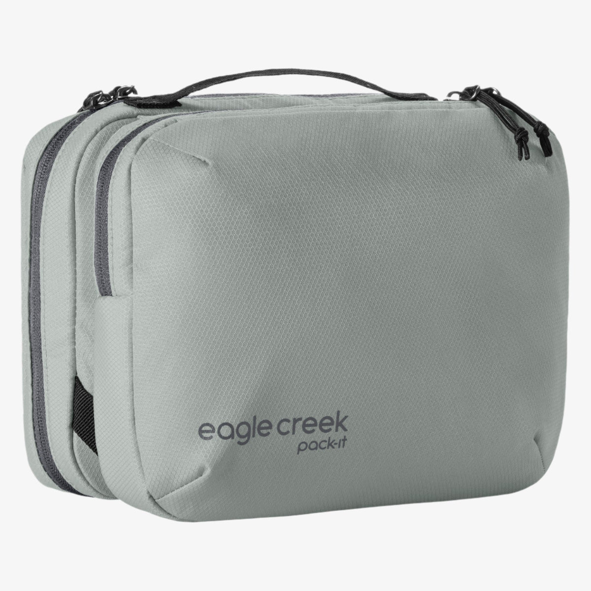 Eagle Creek Pack-It Trifold Toiletry Bag in Storm Grey — front view # color_Storm Grey