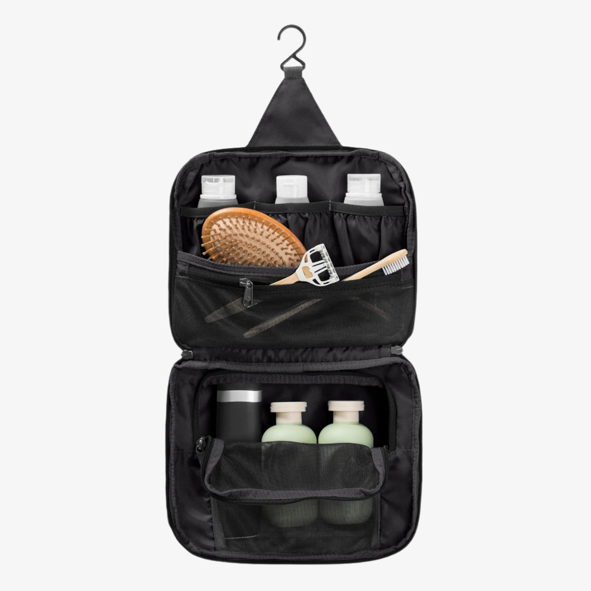 Eagle Creek Pack-It Hanging Toiletry Bag in Black — angle view 3 # color_Black