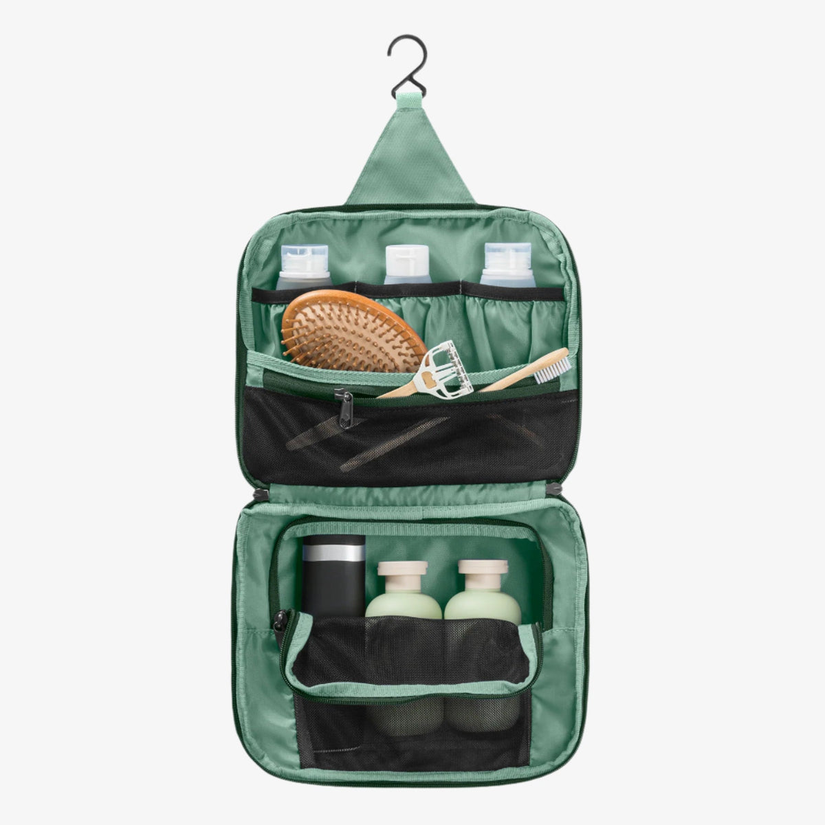 Eagle Creek Pack-It Hanging Toiletry Bag in Willow Green — angle view 3 # color_Willow Green